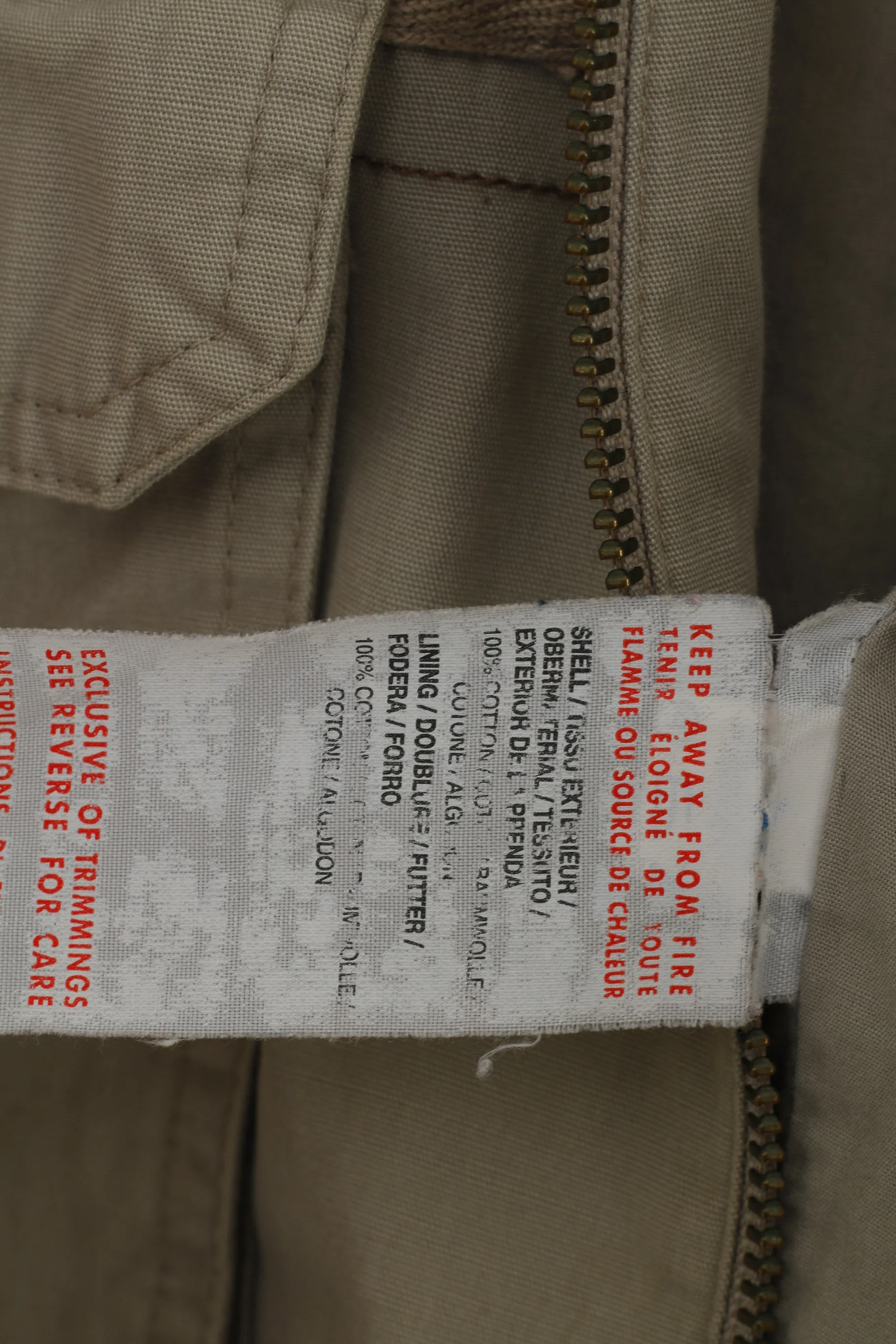 Puma Men S Jacket Pockets Full Zipper Beige Cotton Outwear Bomber Collar Top - Image 6