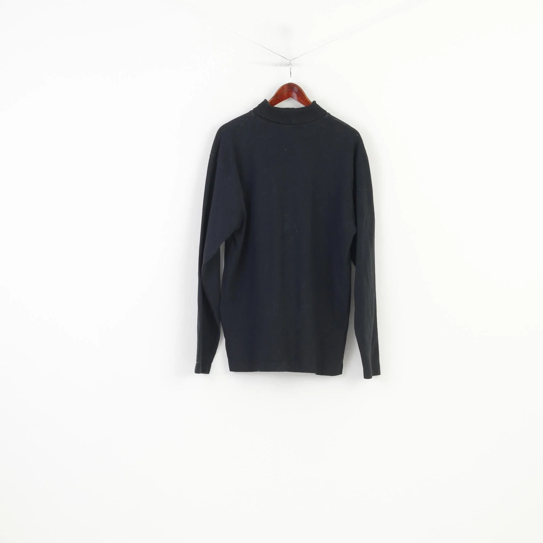 Puma Men XL Shirt Black Vintage Golf Sportswear Longsleeve Cotton Top - Image 7