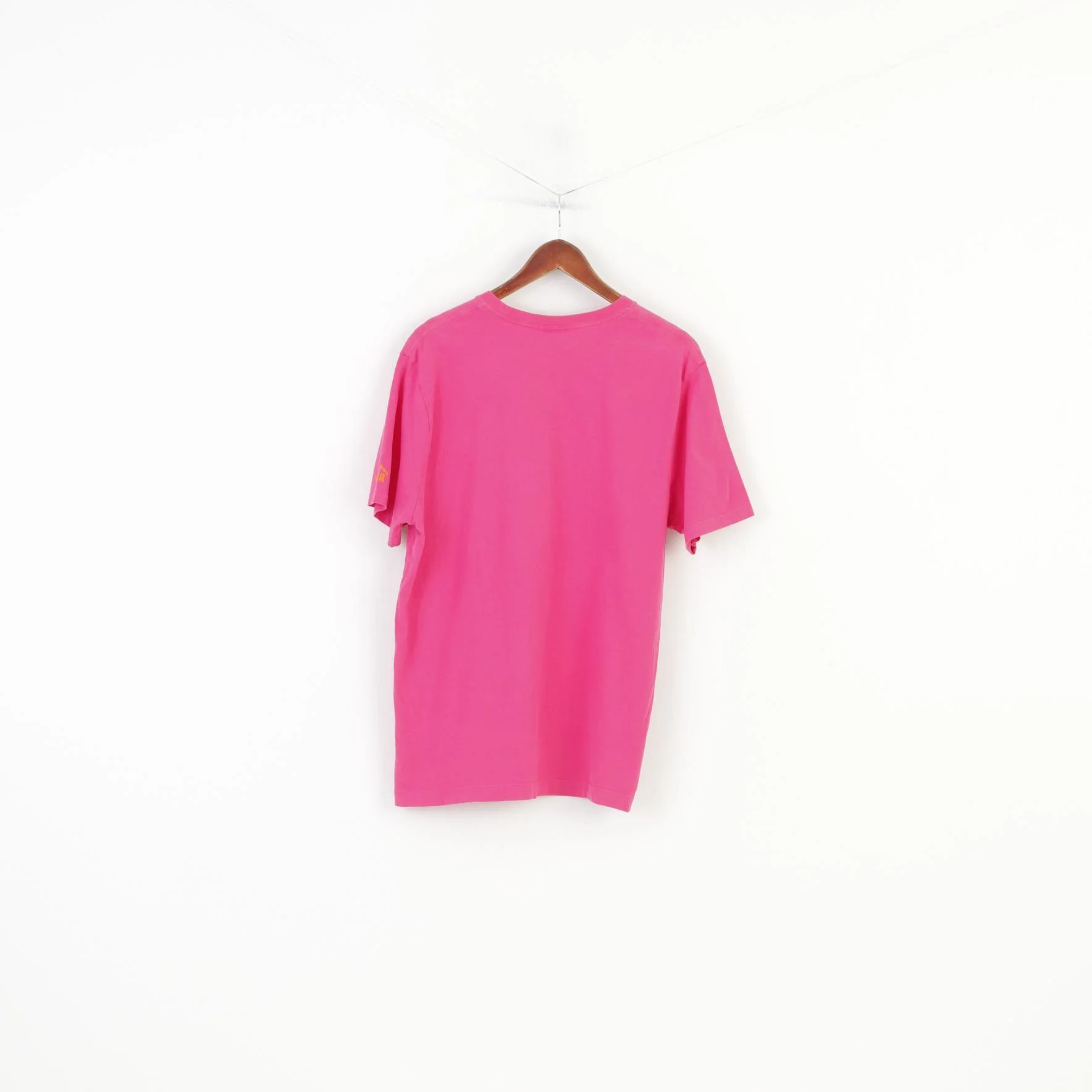 PUMA Men XL T- Shirt Pink Cotton Orange Graphic Logo Sport Top - Image 7