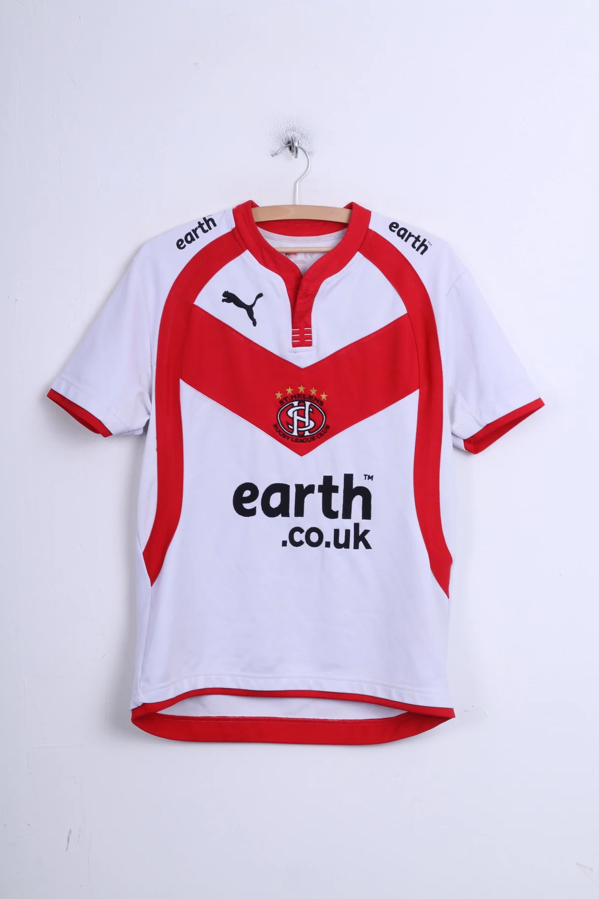 Puma St.Helens Mens S Shirt White Rugby League Club Sport Earth
