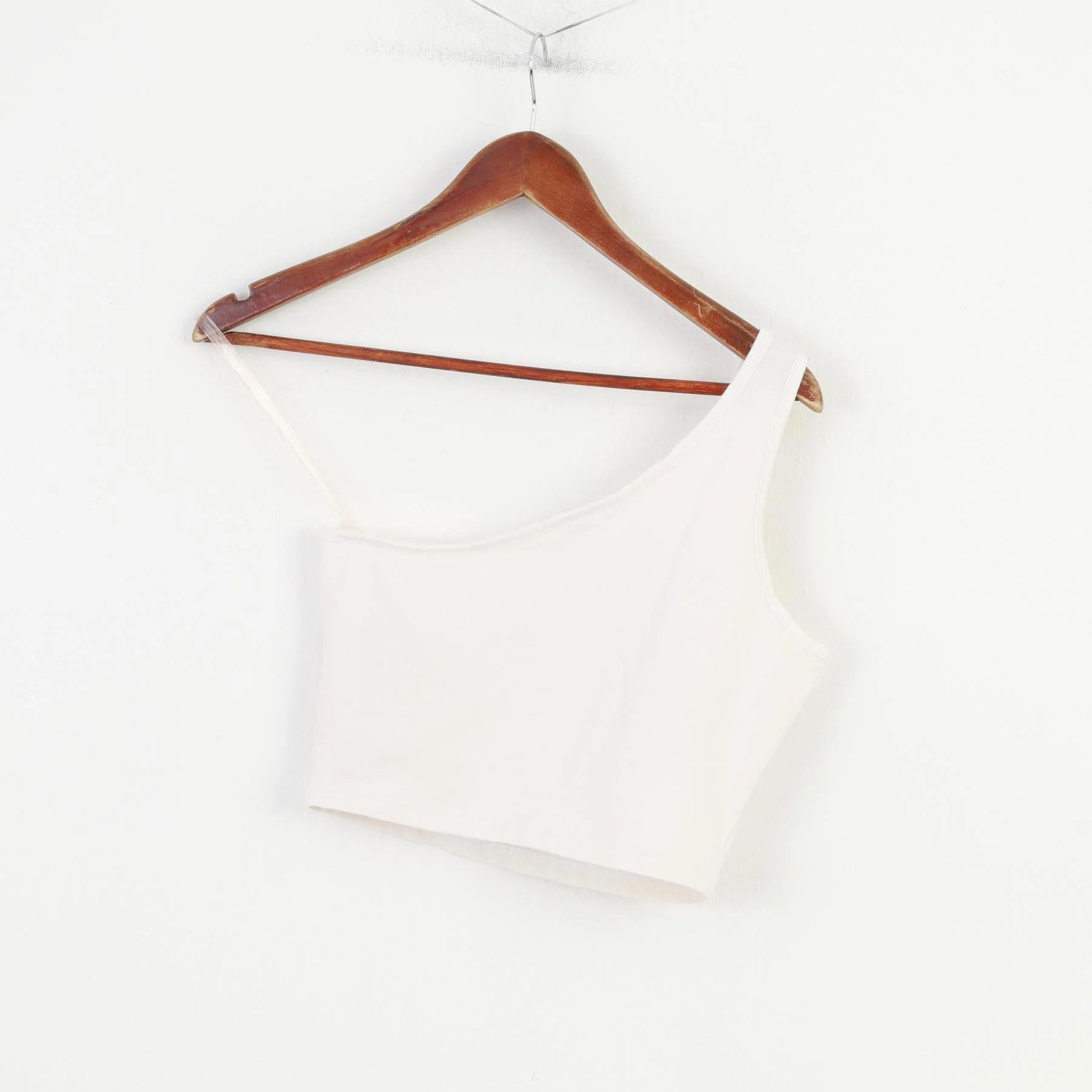 Puma Women M Top White Cotton Crop Sleevelees One Arm Summer Stretch Tank Top - Image 8