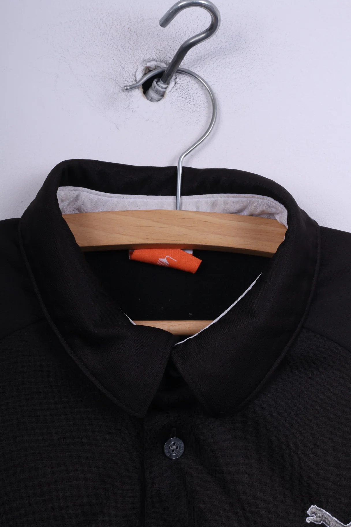 Puma Mens XS Polo Shirt Black Sportswear Detailed Buttons Top - Image 2
