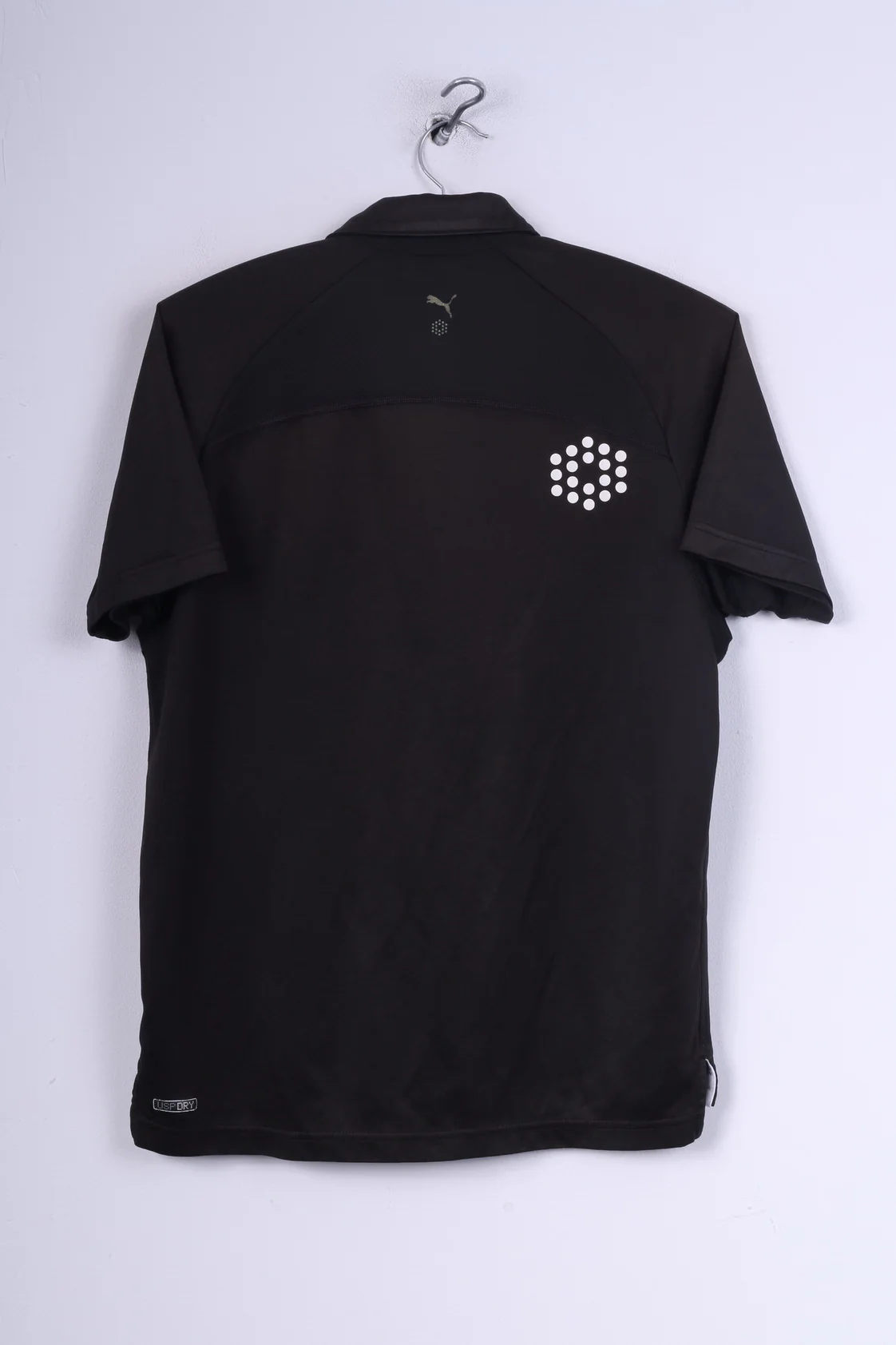 Puma Mens XS Polo Shirt Black Sportswear Detailed Buttons Top - Image 6