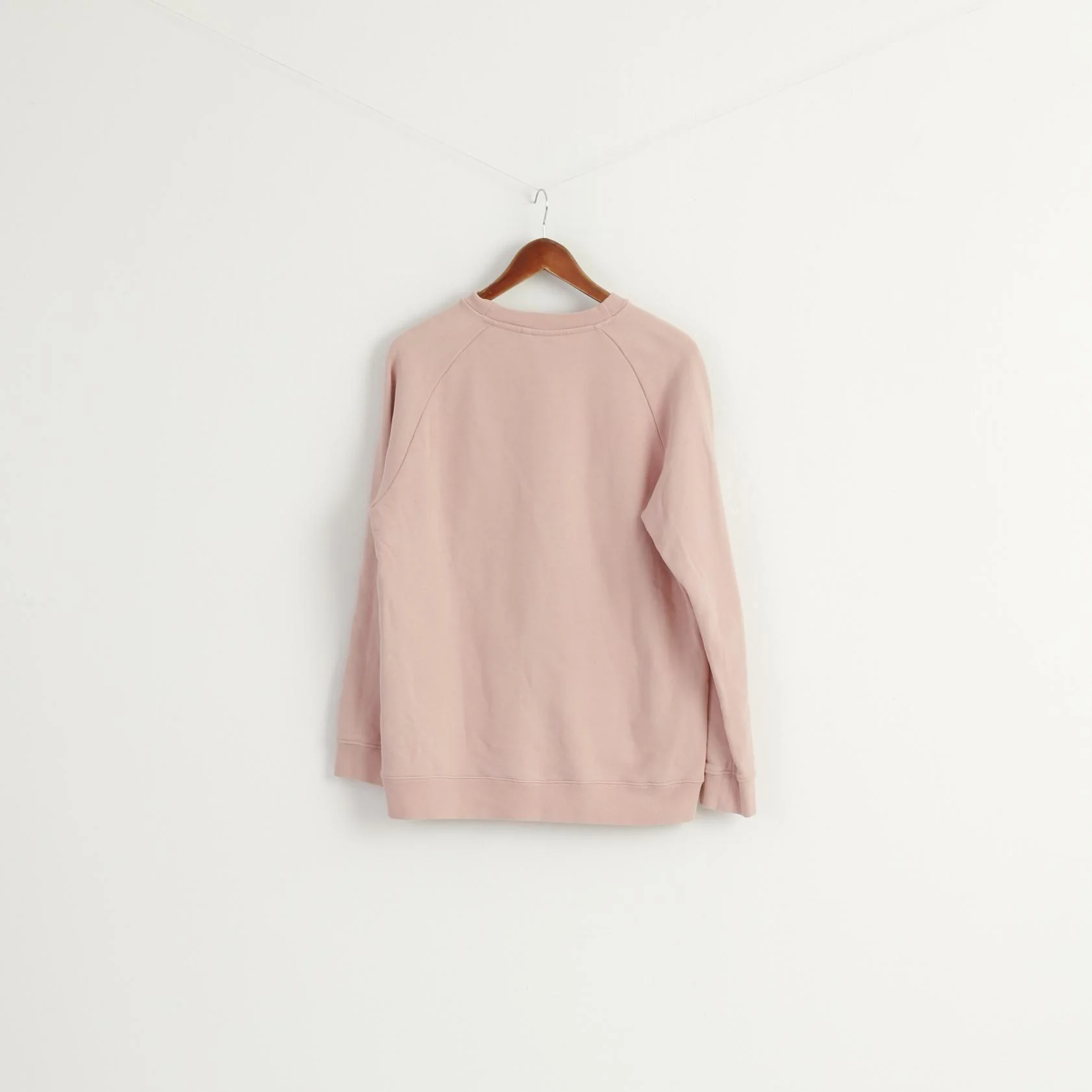 Adidas Women 12 M Sweatshirt Pink Cotton Classic Logo Crew Neck Top - Image 6