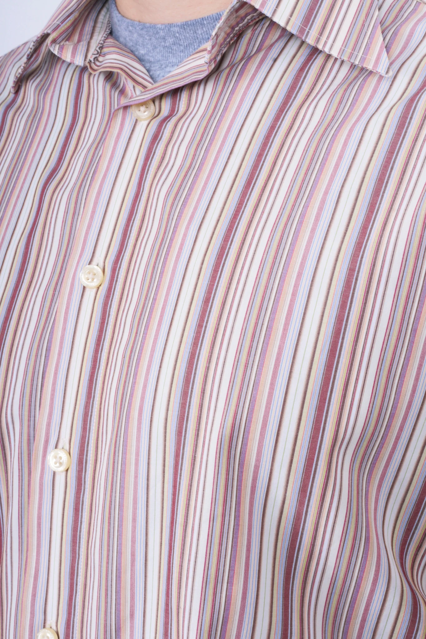 Racing Green Mens L Casual Shirt Striped Super Fine Cotton Brown Cotton - Image 3