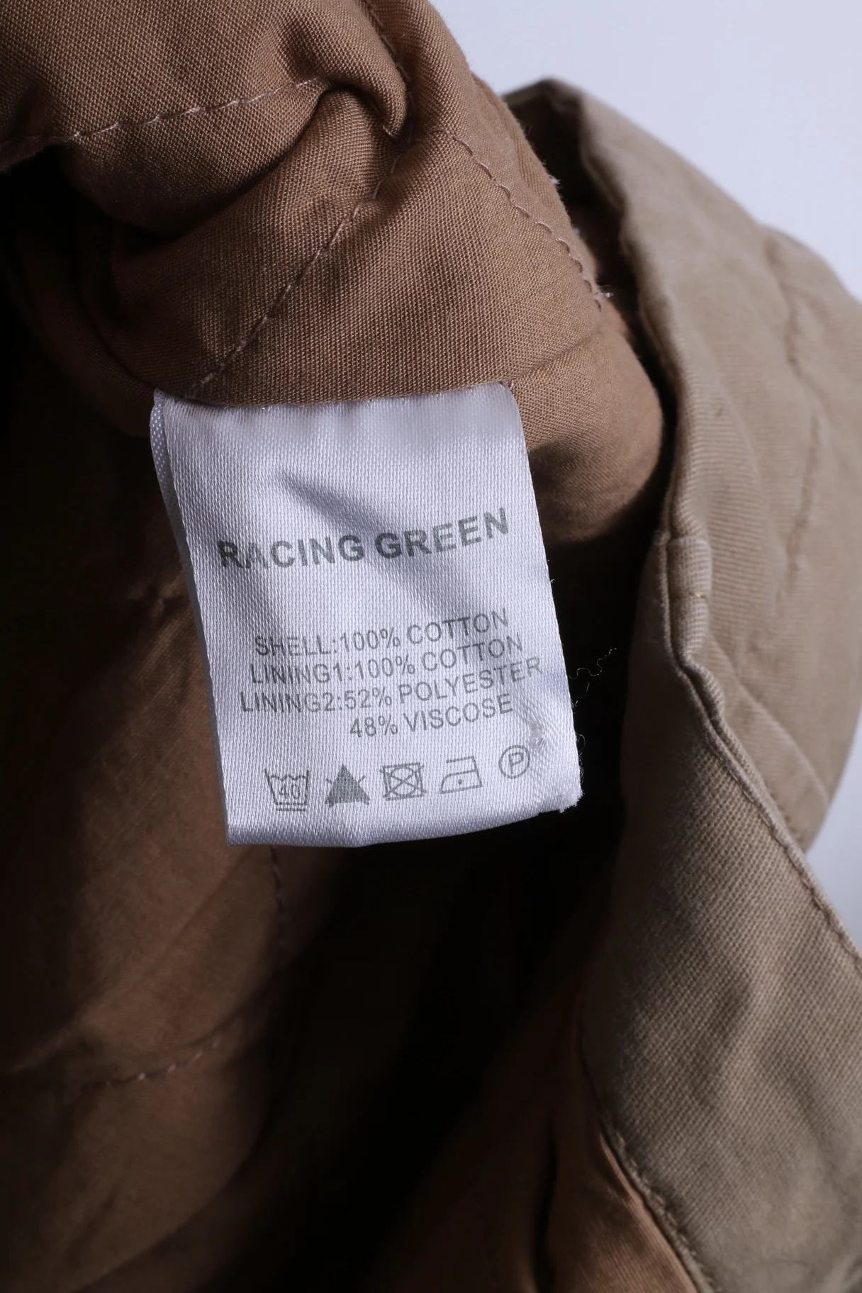 Racing Green Womens M Coat Double Breasted Beige Padded - Image 5