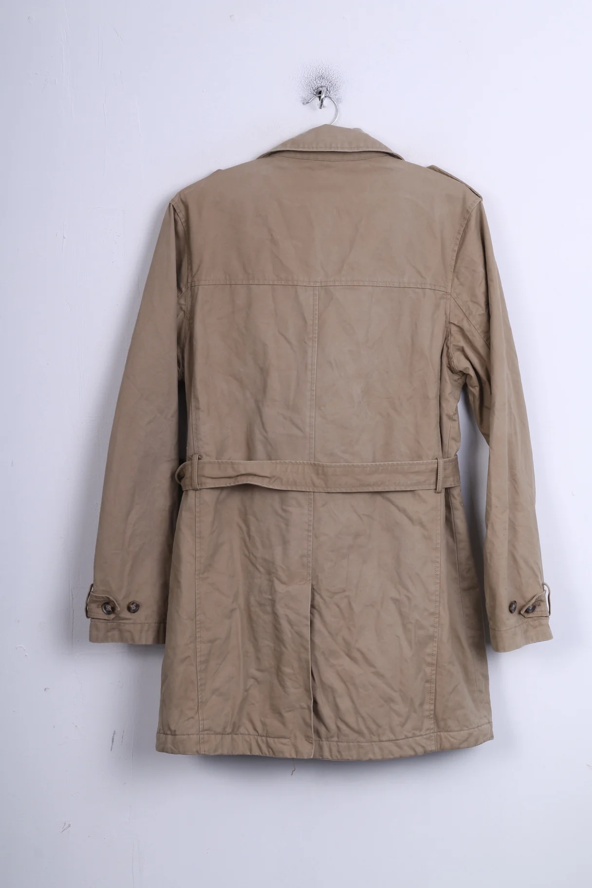 Racing Green Womens M Coat Double Breasted Beige Padded - Image 6