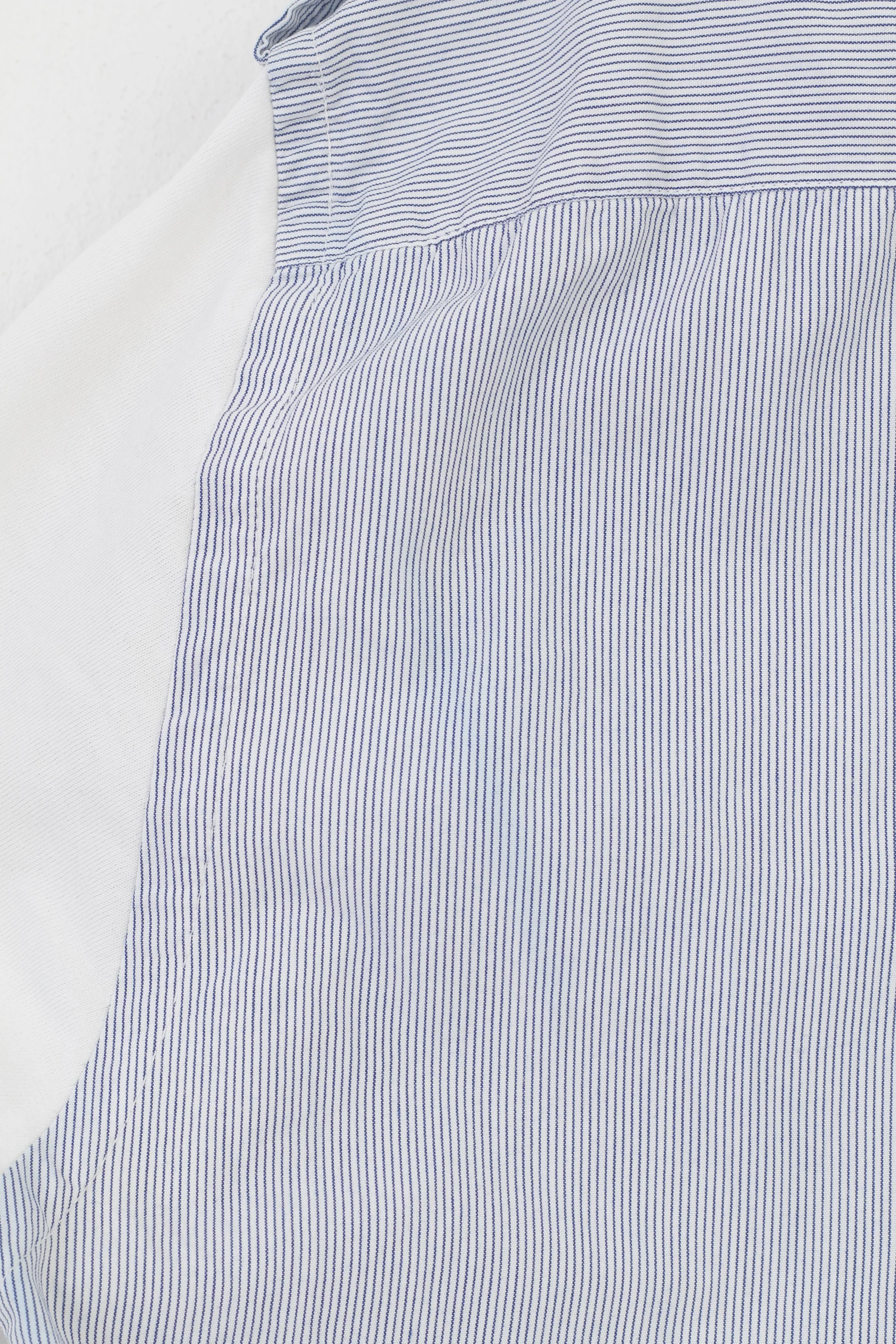 Rare Men XXXL L Casual Shirt Striped Blue Short Sleeve Cotton Collar Buttons Patches Styled in Italy Top - Image 8