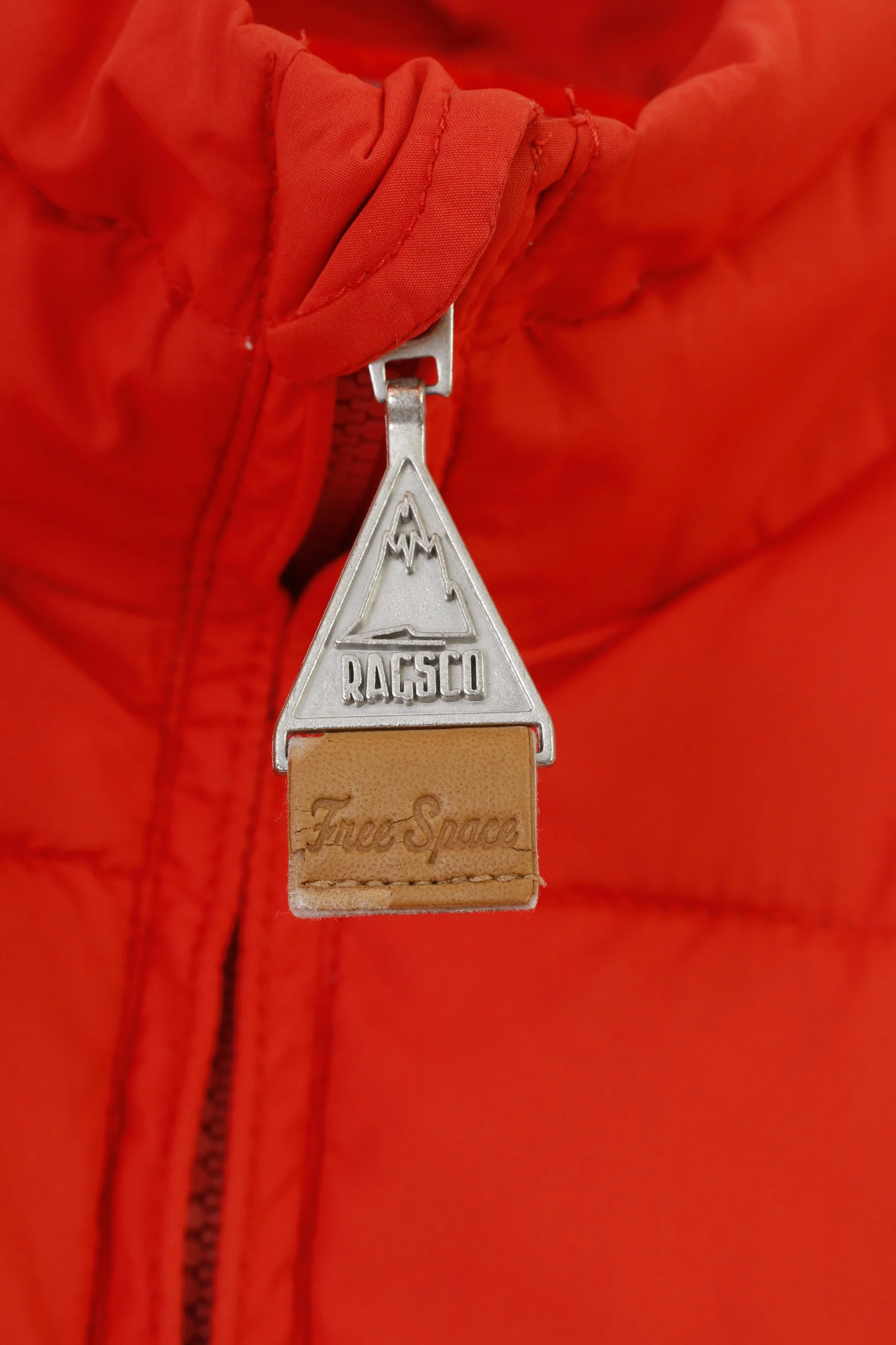 Ragsco Men XL Vest Orange Puffer Downhill Racer Full Zipper Padded Vintage Top - Image 6