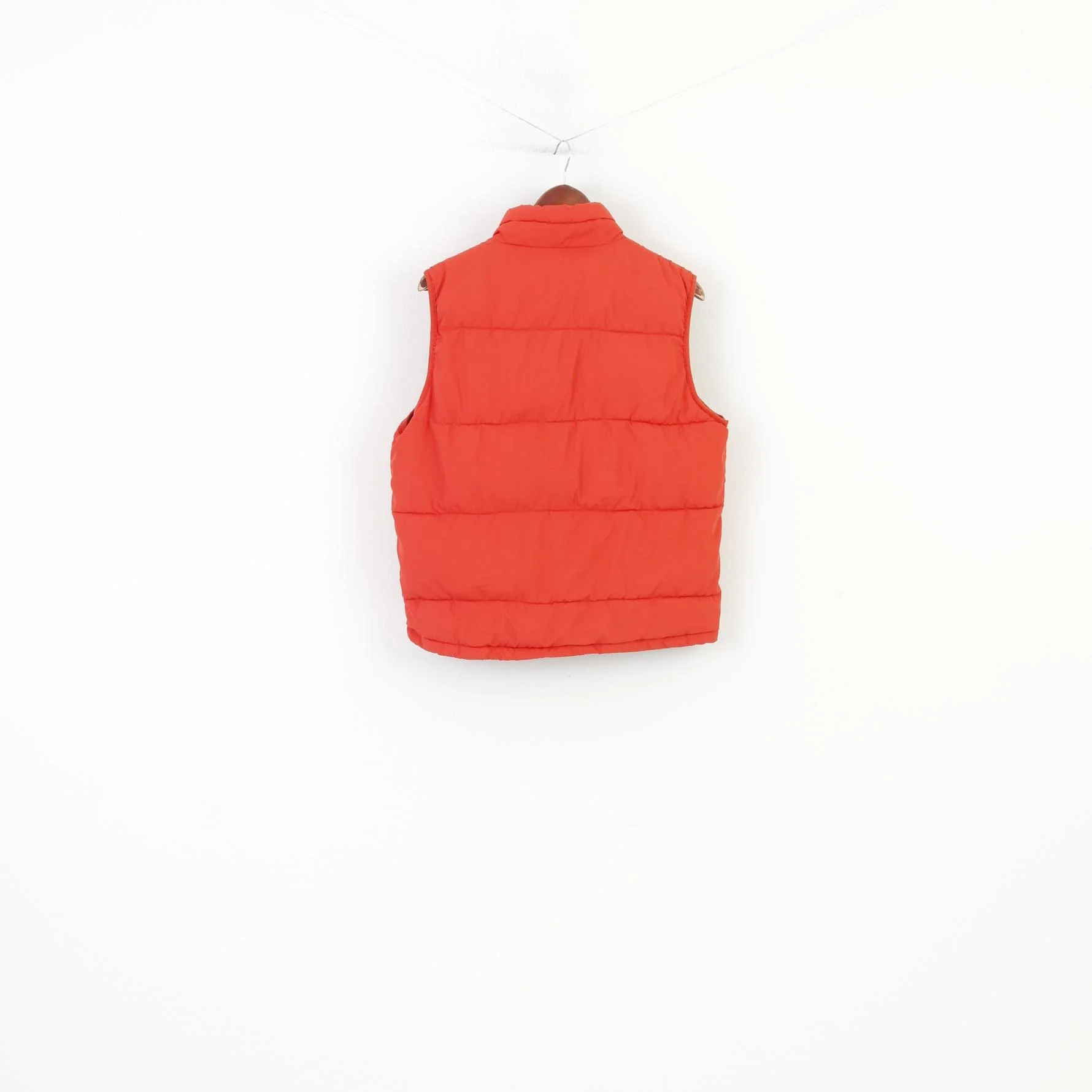 Ragsco Men XL Vest Orange Puffer Downhill Racer Full Zipper Padded Vintage Top - Image 9