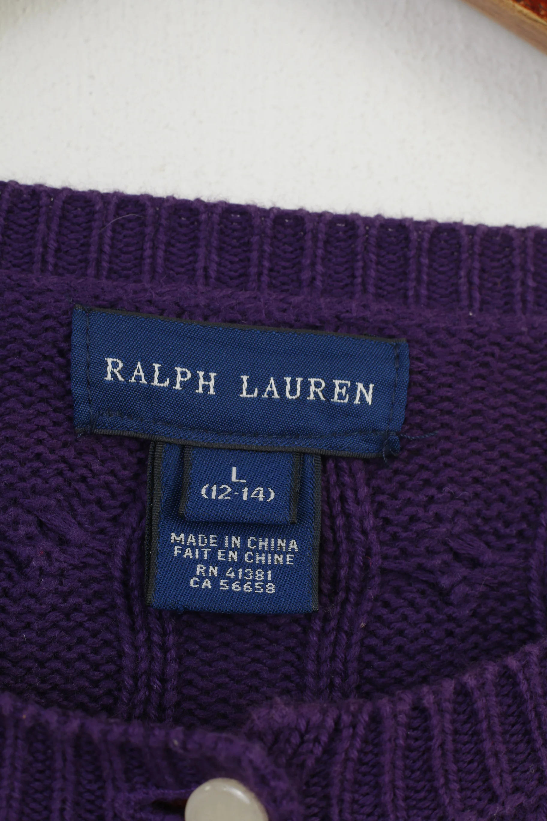 Ralph Lauren Girls L 12 Age Jumper Purple Bottoms Crew Neck Cotton Vintage Classic Top - Image 7