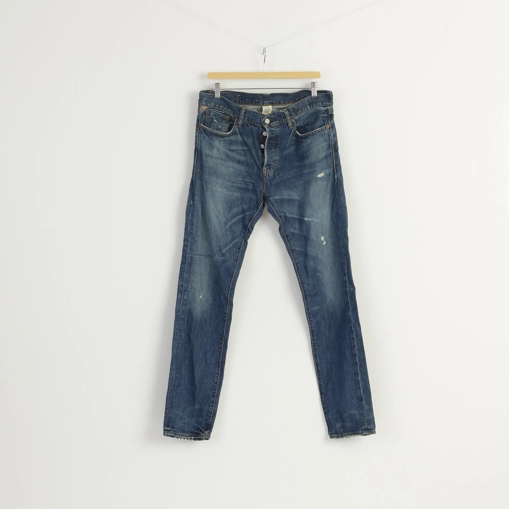 Ralph Lauren Men 32 / 32 Jeans Trousers Blue Denim Cotton Vintage Straight Leg Pants