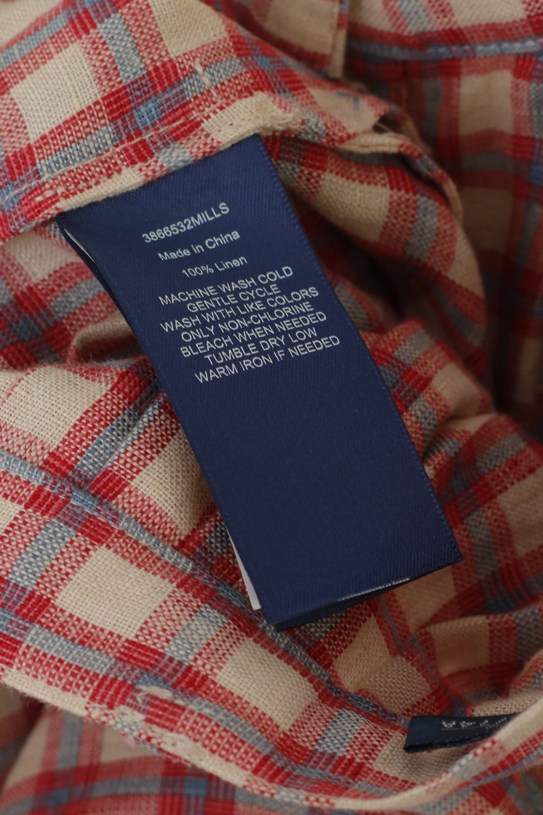 Ralph Lauren Women 6 S Mini Skirt Beige Red Check 100% Linen Buttoned - Image 5