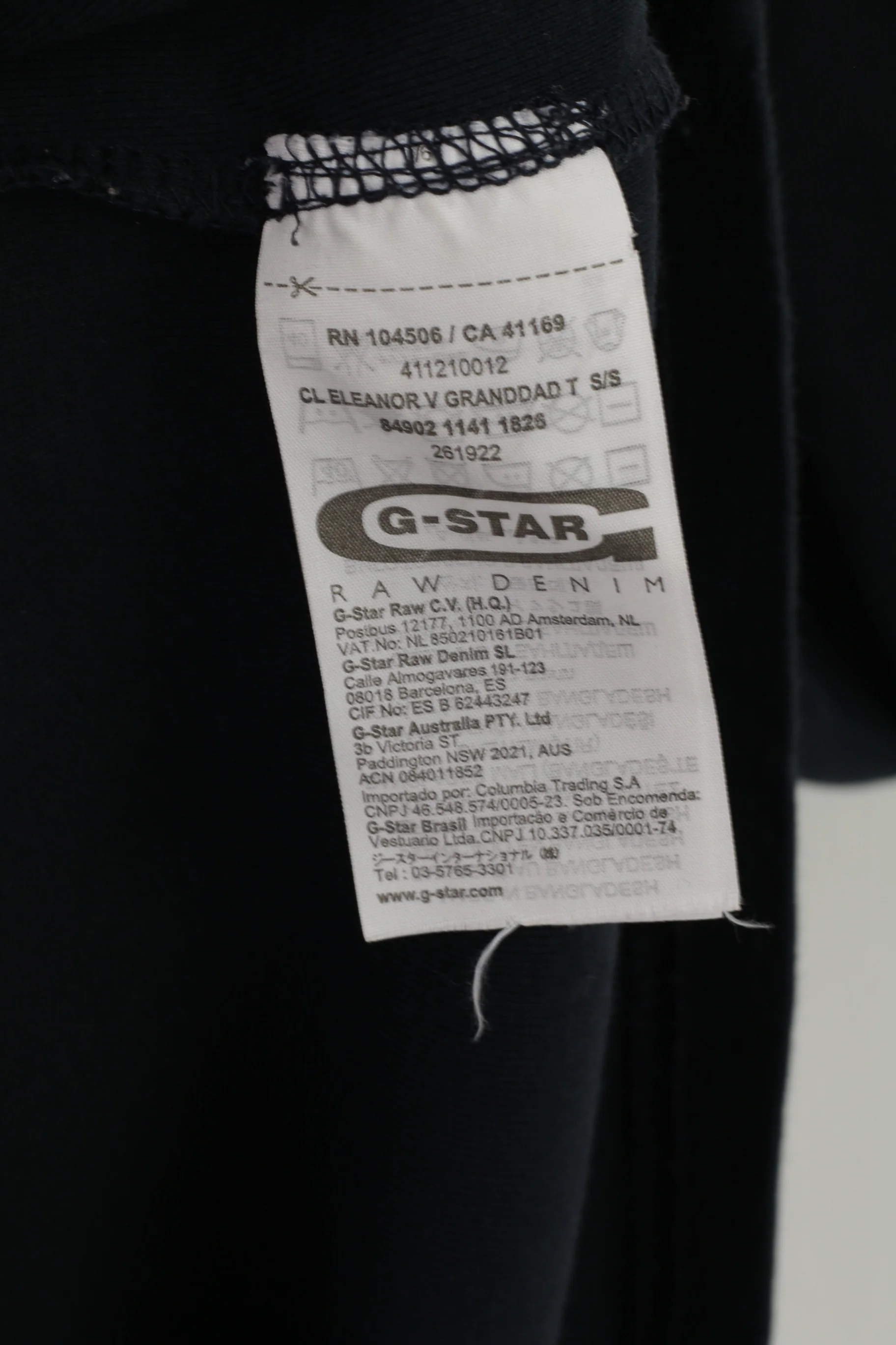 RAW Correctline by G-Star Men M Shirt Navy Cotton Stretch V-Neck Plain Top - Image 4