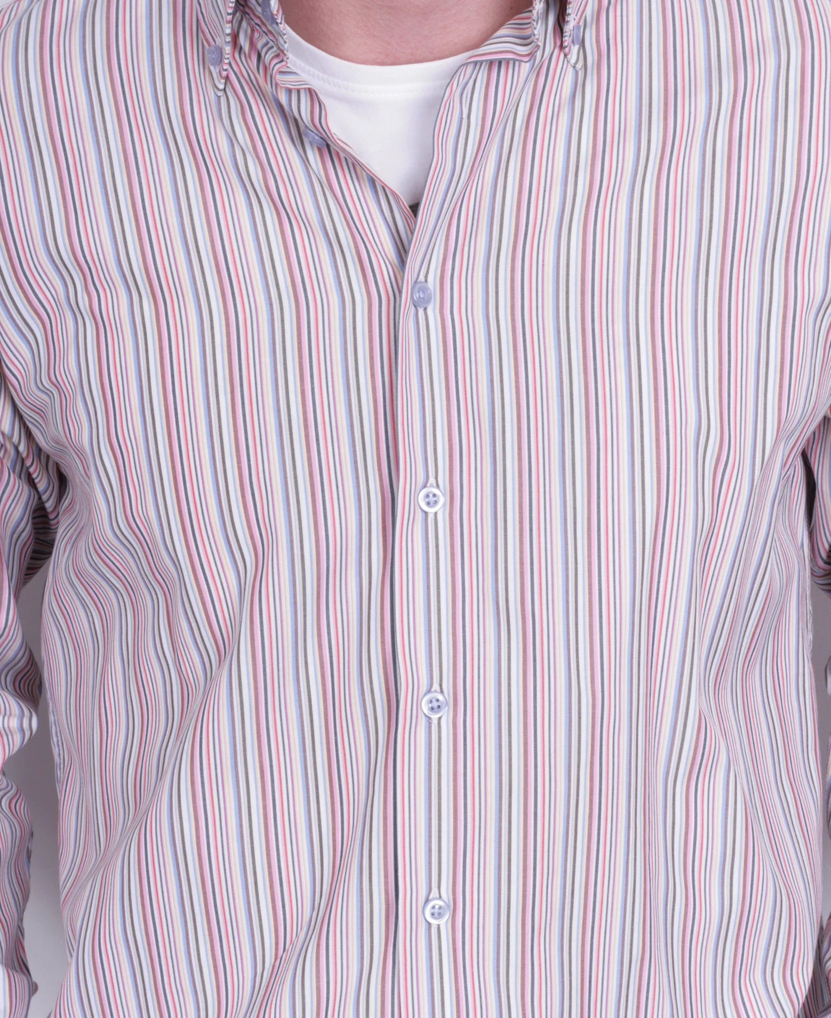 Redgreen Mens L Casual Shirt Striped Multi Colour Cotton - Image 3