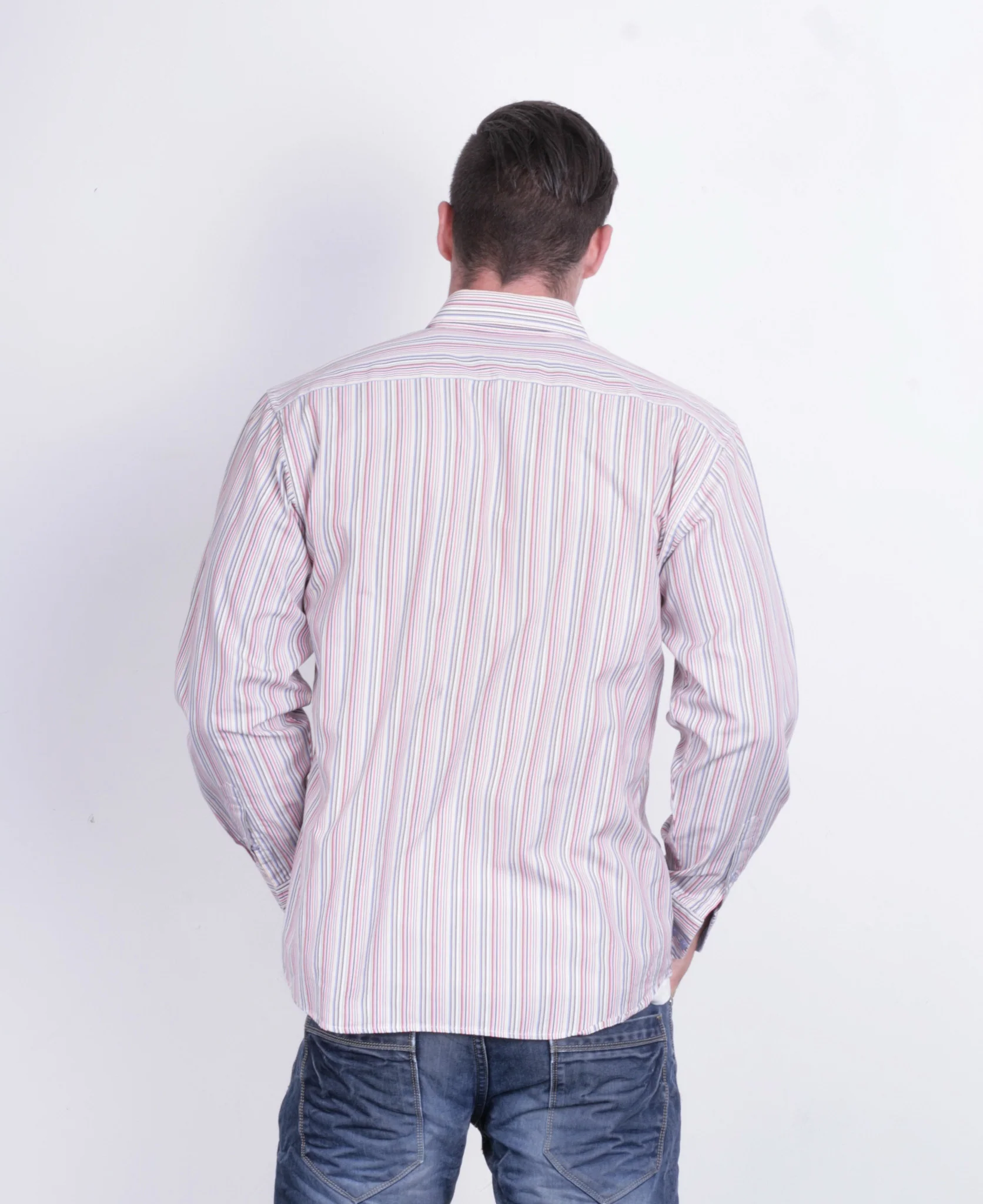 Redgreen Mens L Casual Shirt Striped Multi Colour Cotton - Image 5