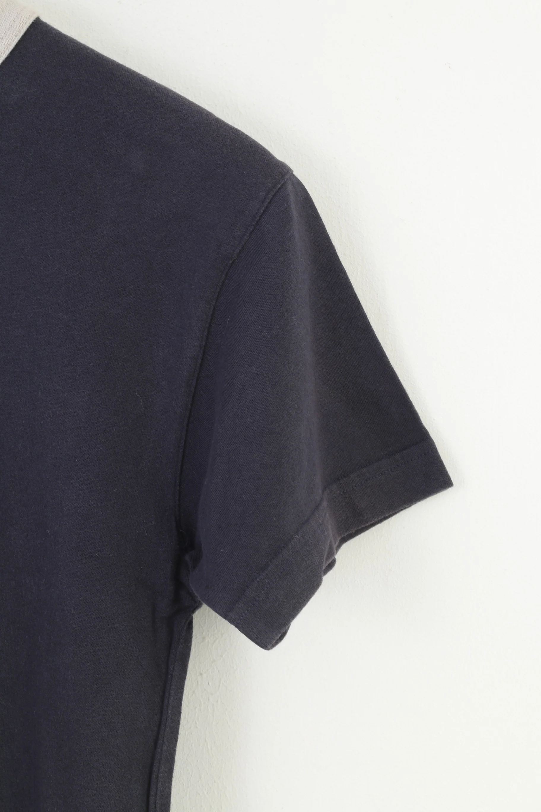Reebok Classic Women M Shirt Navy Cotton England Vintage Crew Neck Top - Image 3