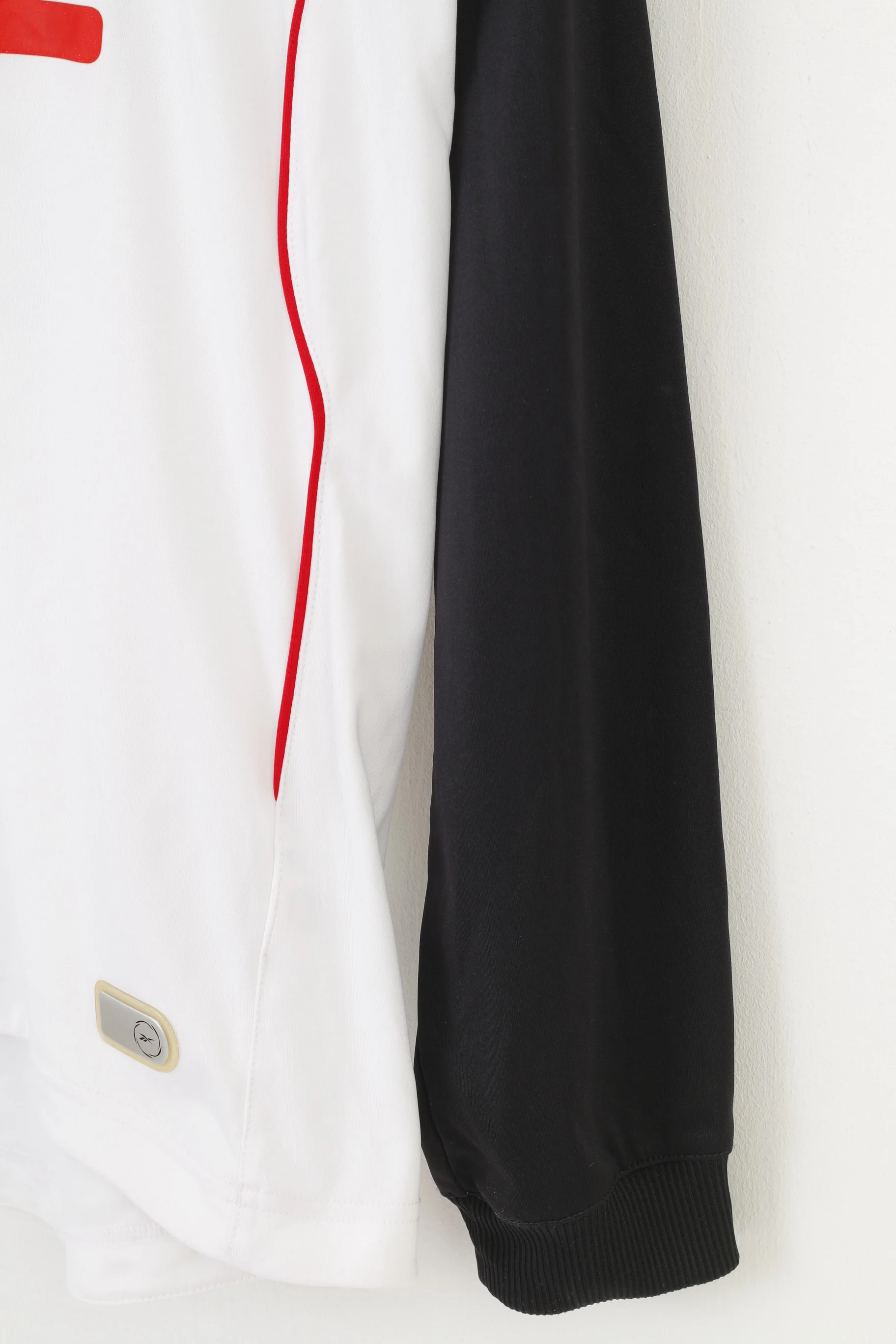 Reebok Men M Shirt Longsleeve Training Sportswear Polyester White Rewe Vintage Top - Image 3