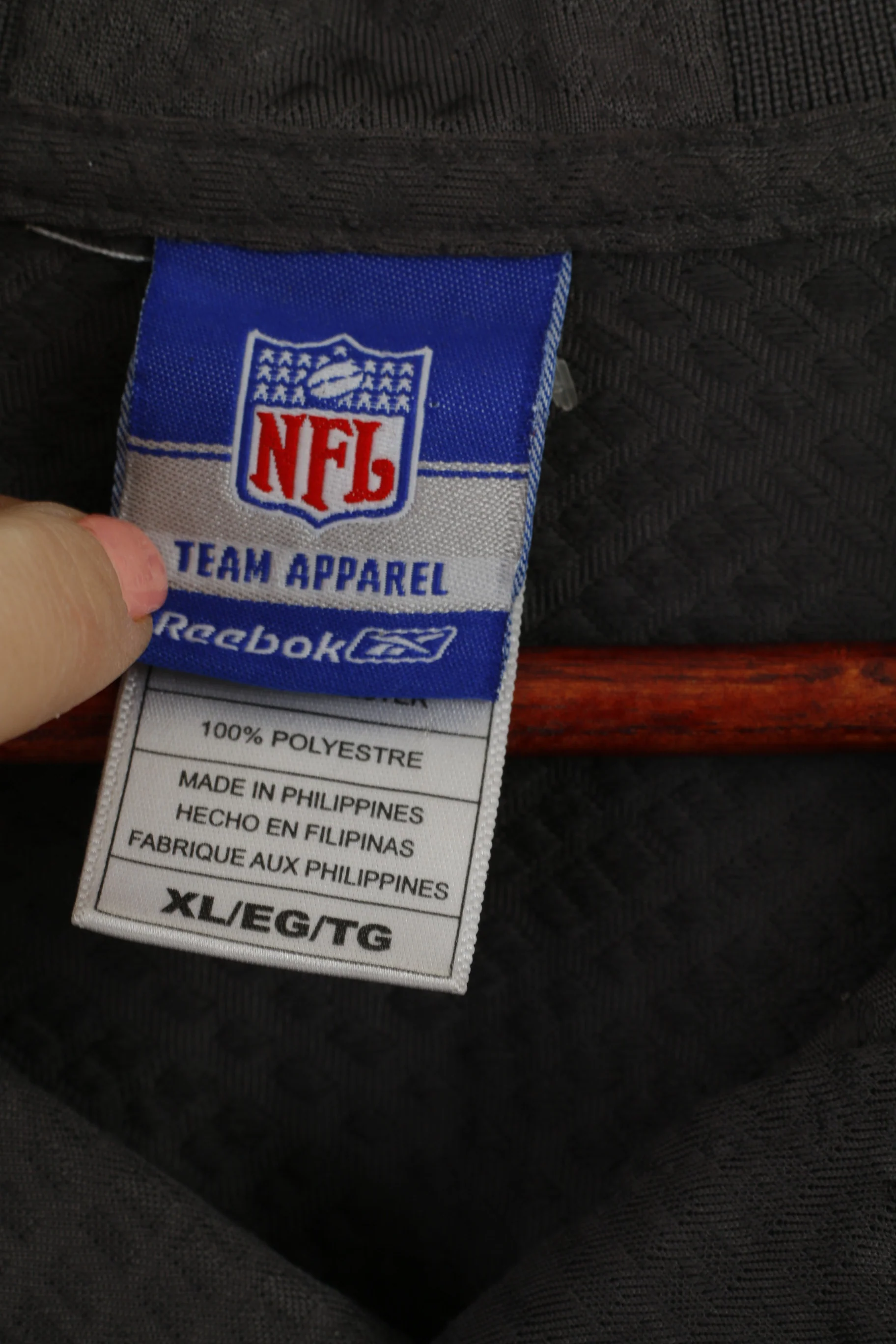 Reebok NFL Men XL Polo Shirt Grey Long Sleeve Houston Texans NFL Top - Image 6
