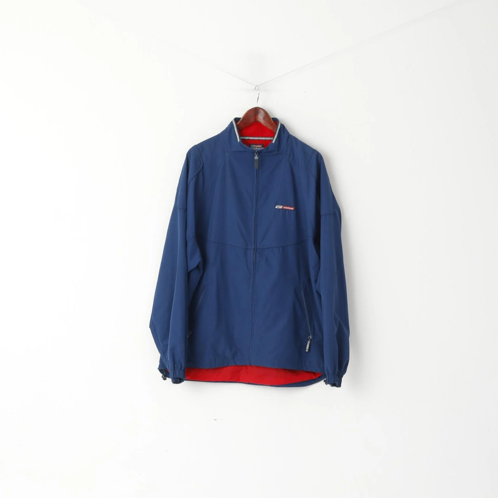 Reebok Traning Men XL Jacket Navy Vintage Full Zipper Activewear Sport Top - Image 2