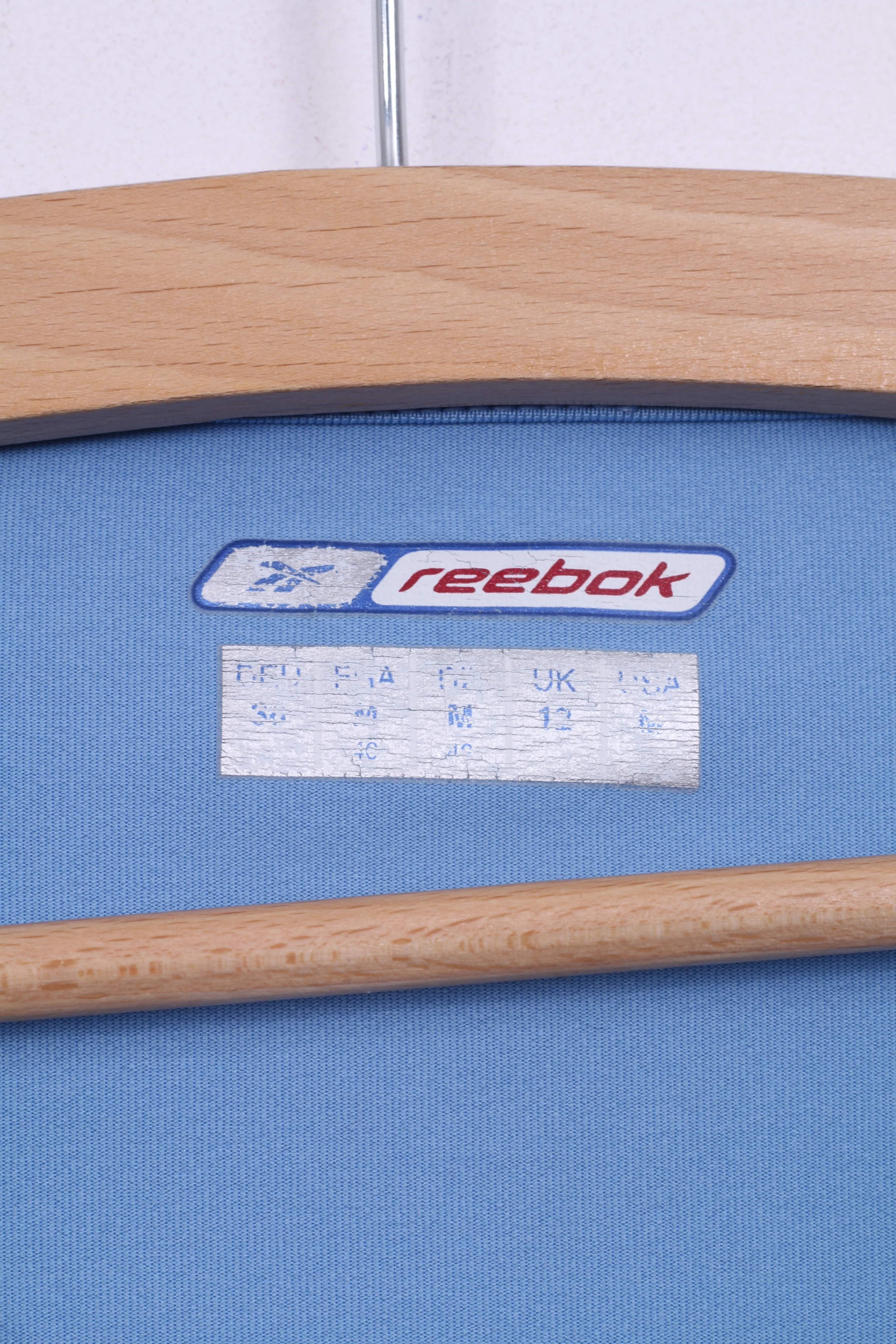 Reebok Womens M Shirt Light Blue V Neck Sport Short Sleeve - Image 3