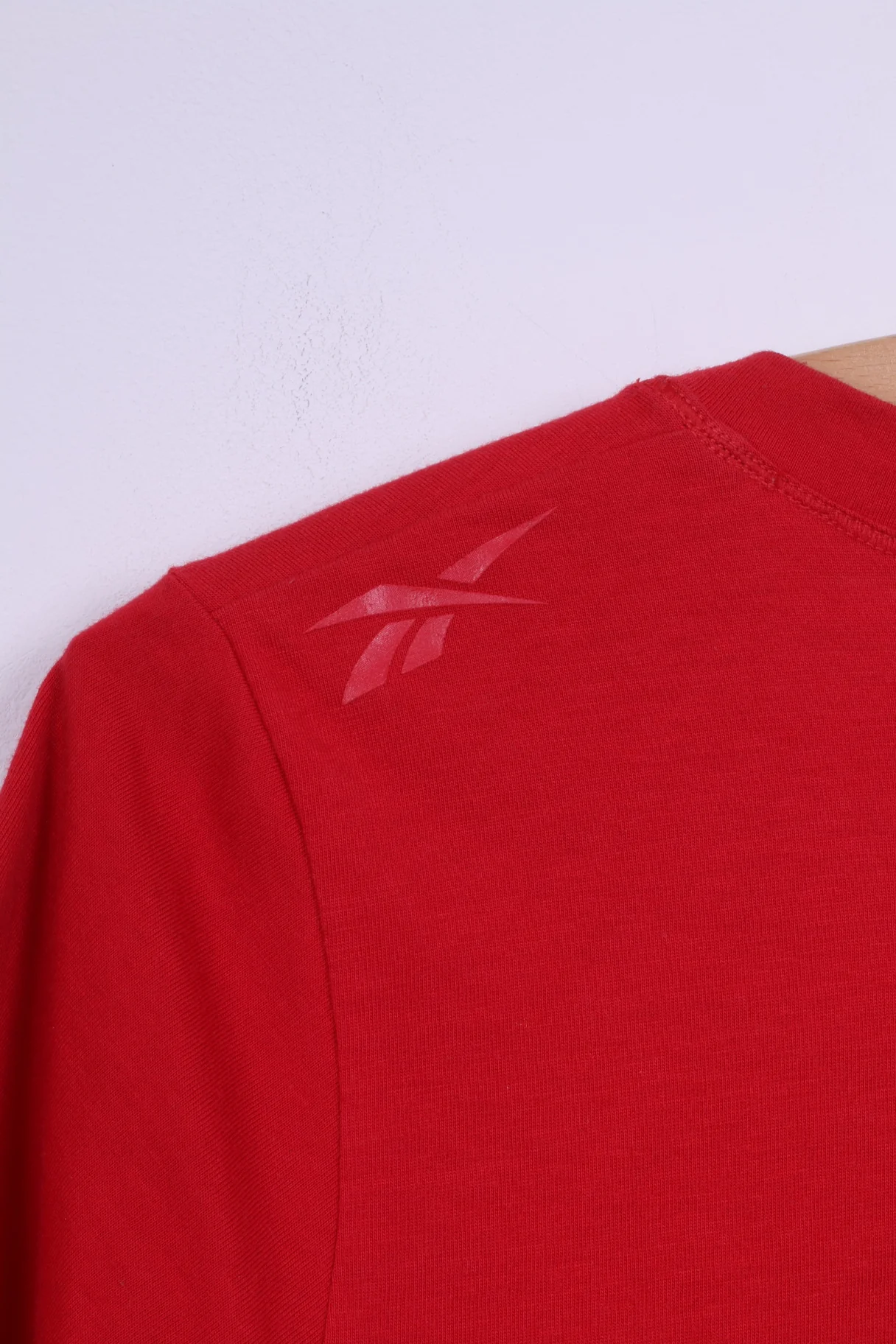 Reebok Womens M  Shirt Fitness First Red V Neck Short Sleeve Summer - Image 7