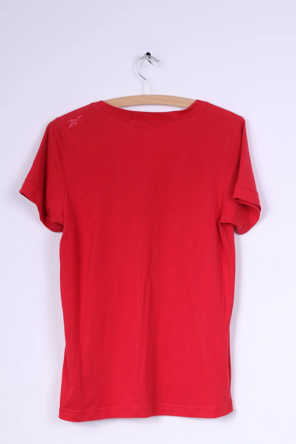 Reebok Womens M  Shirt Fitness First Red V Neck Short Sleeve Summer - Image 8