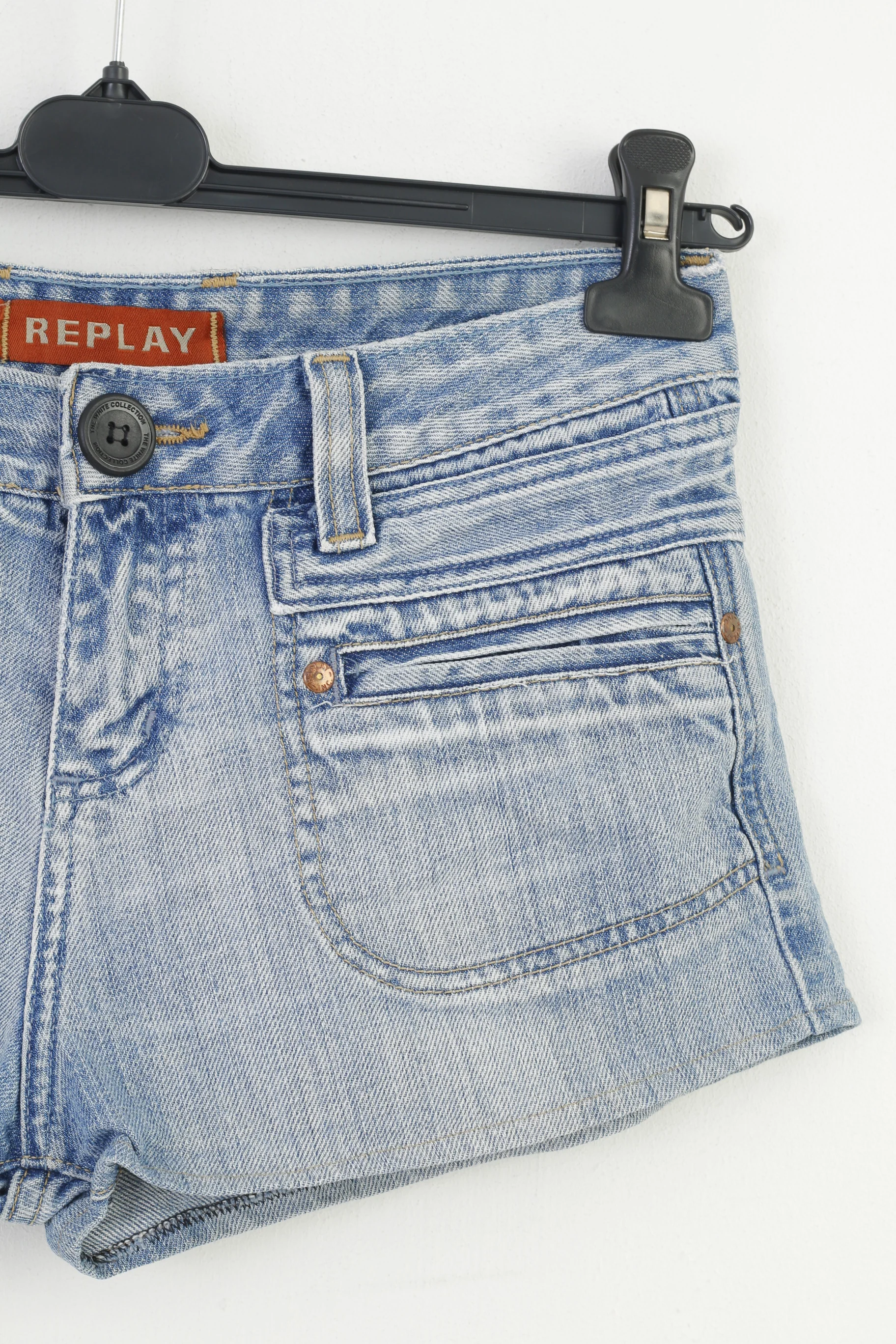 Replay Woman 30 Shorts Jeans Denim Summer Pockets Cotton Blue Pants - Image 3