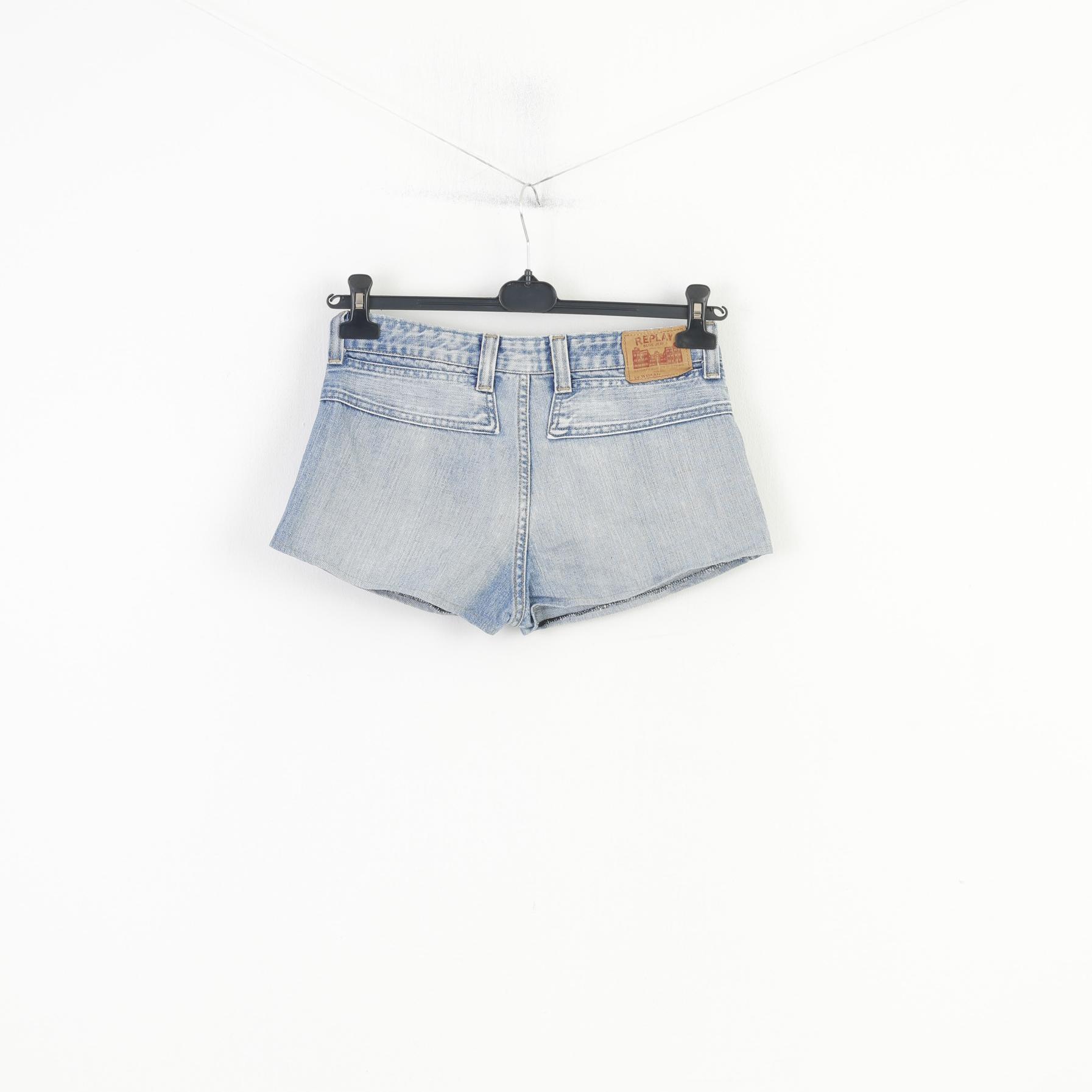 Replay Woman 30 Shorts Jeans Denim Summer Pockets Cotton Blue Pants - Image 8