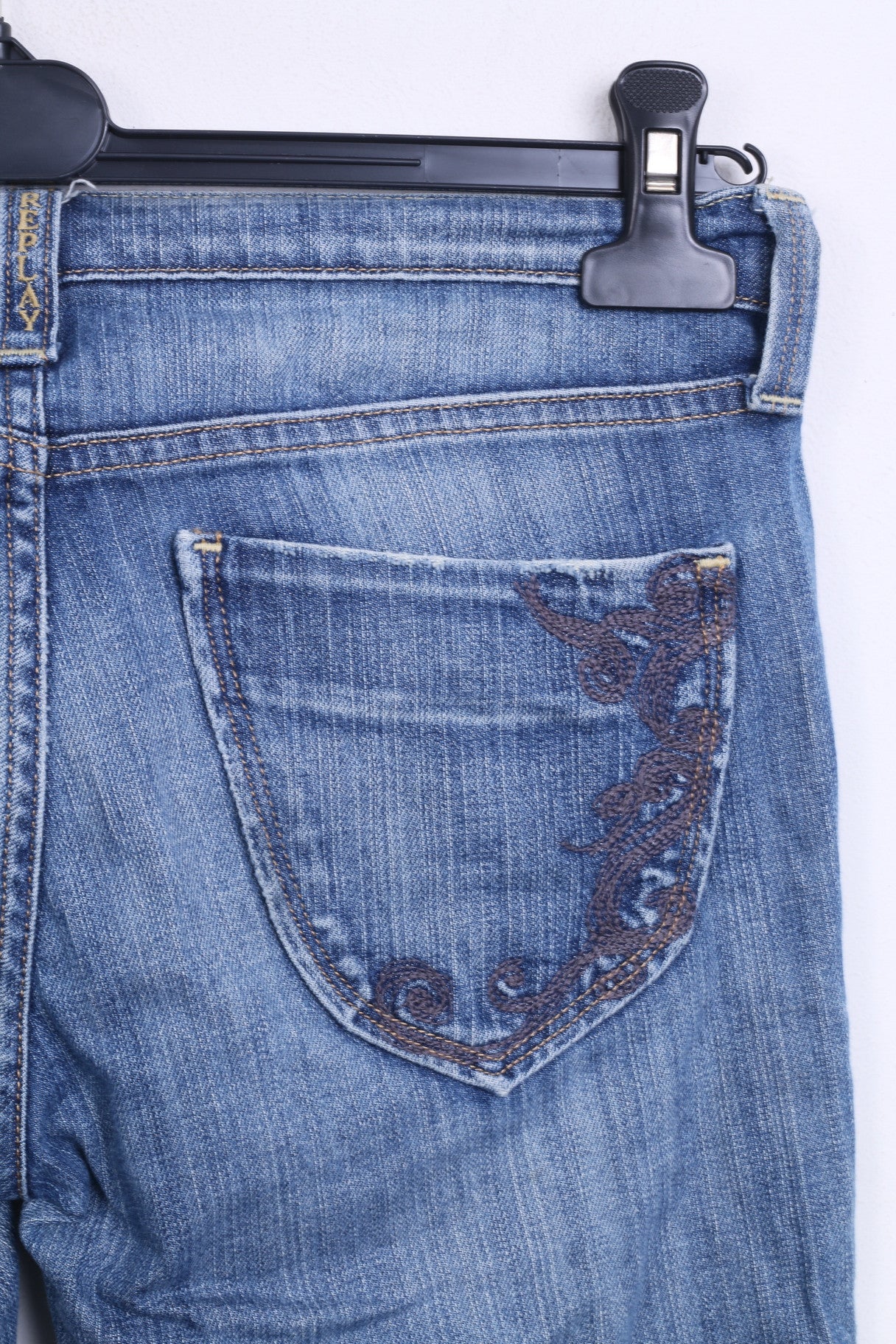 Replay Womens Trousers W26 L32 Denim Jeans Cotton Blue - Image 4