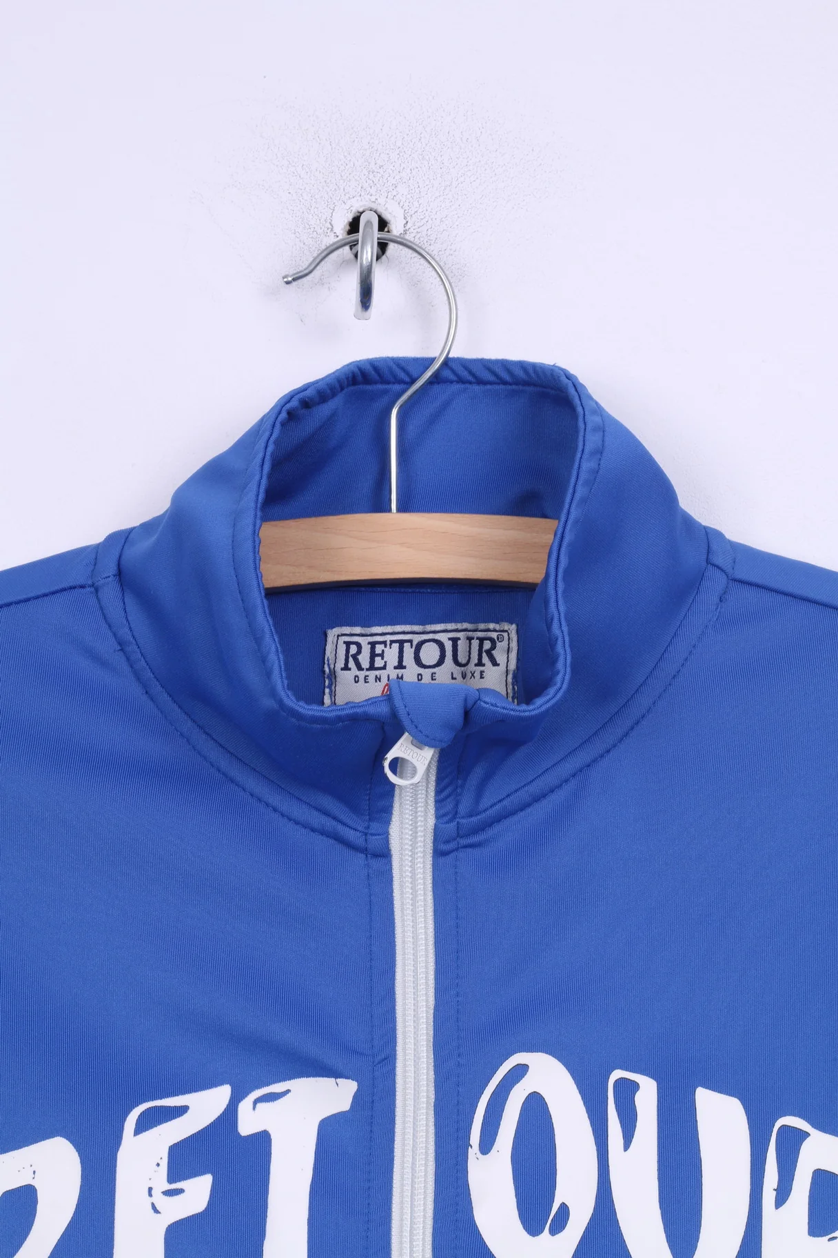 Retour Denim De Luxe Womens 14 XL Sweatshirt Full Zipper Light Blue Superheroes Sport - Image 2
