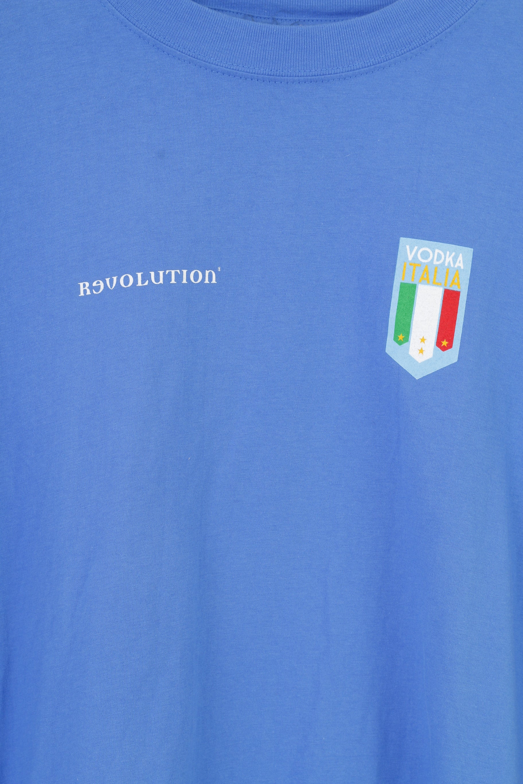 Revolution Men L Shirt Longsleeve Blue Cotton Italia Vodka Sport Top - Image 5