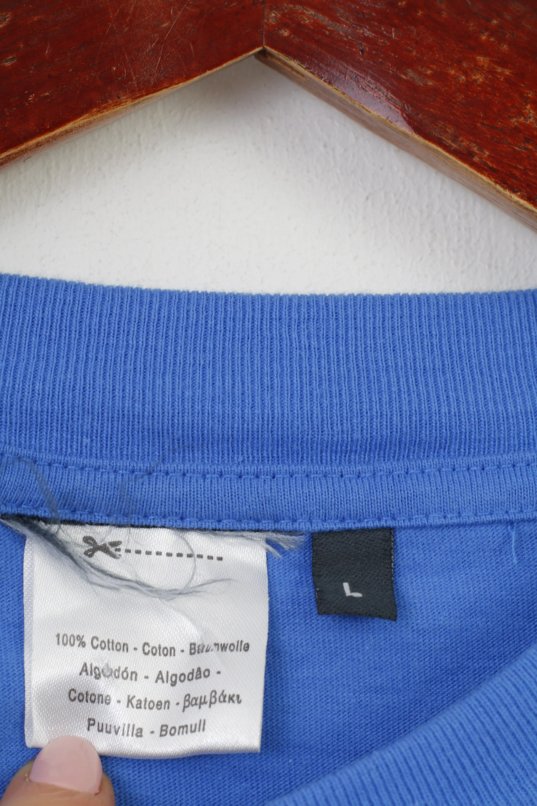 Revolution Men L Shirt Longsleeve Blue Cotton Italia Vodka Sport Top - Image 6