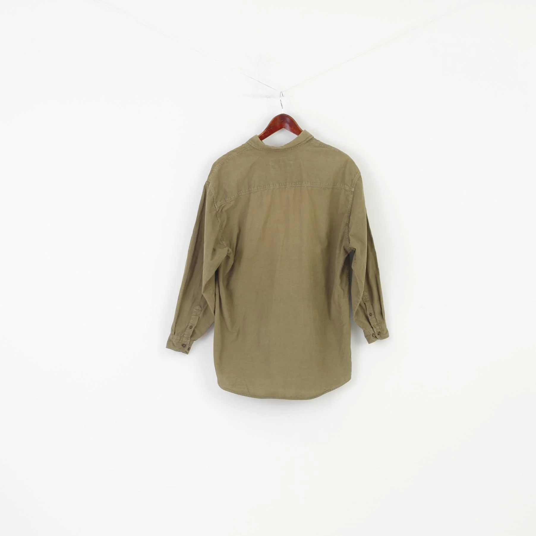 Ricci Capricci Woman XL Casual Shirt Khaki Corduroy Long Sleeve Cotton Milano Firenze Roma Bottoms Collar Top - Image 7