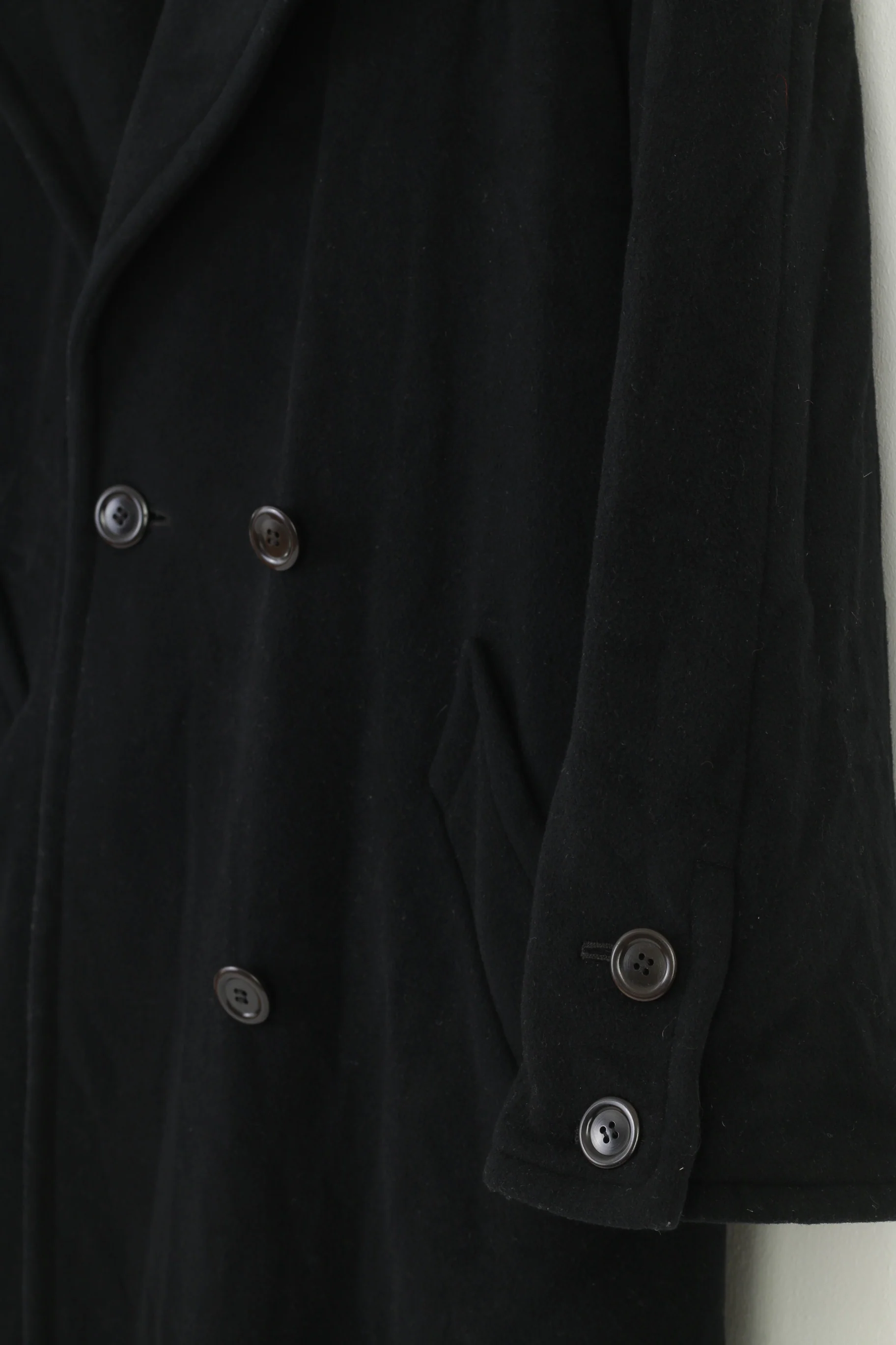 Richard Muller Petite Mademoiselle Woman M Coat Black Wool  Buttons West Germany Top - Image 3