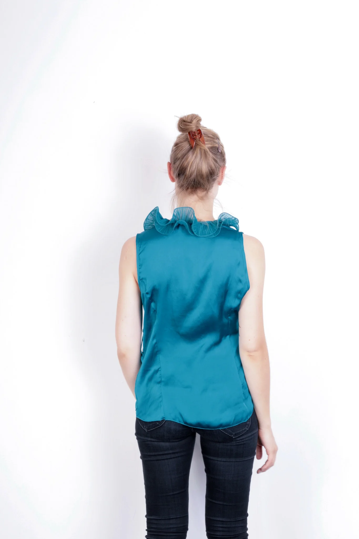 Rinascimento Women's XL Shirt Flounce Top Sleeveless Retro - Image 5