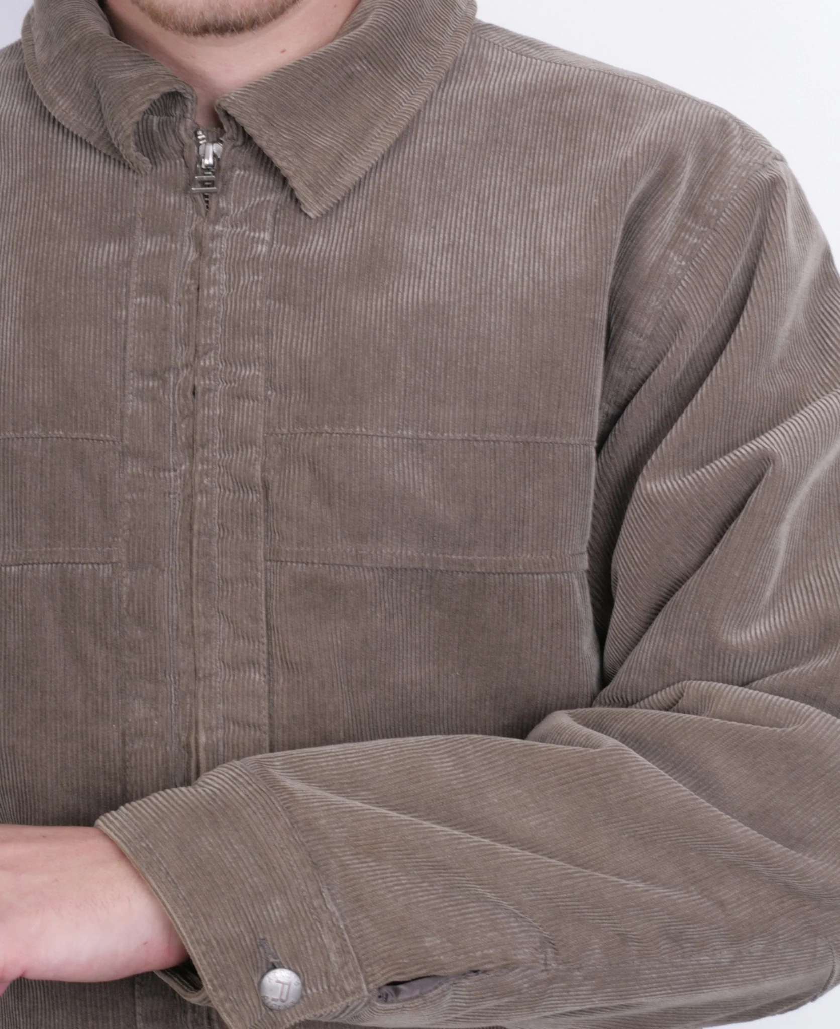 Ripley Mens M Conduroy Jacket Brown Full Zipper Cotton - Image 3