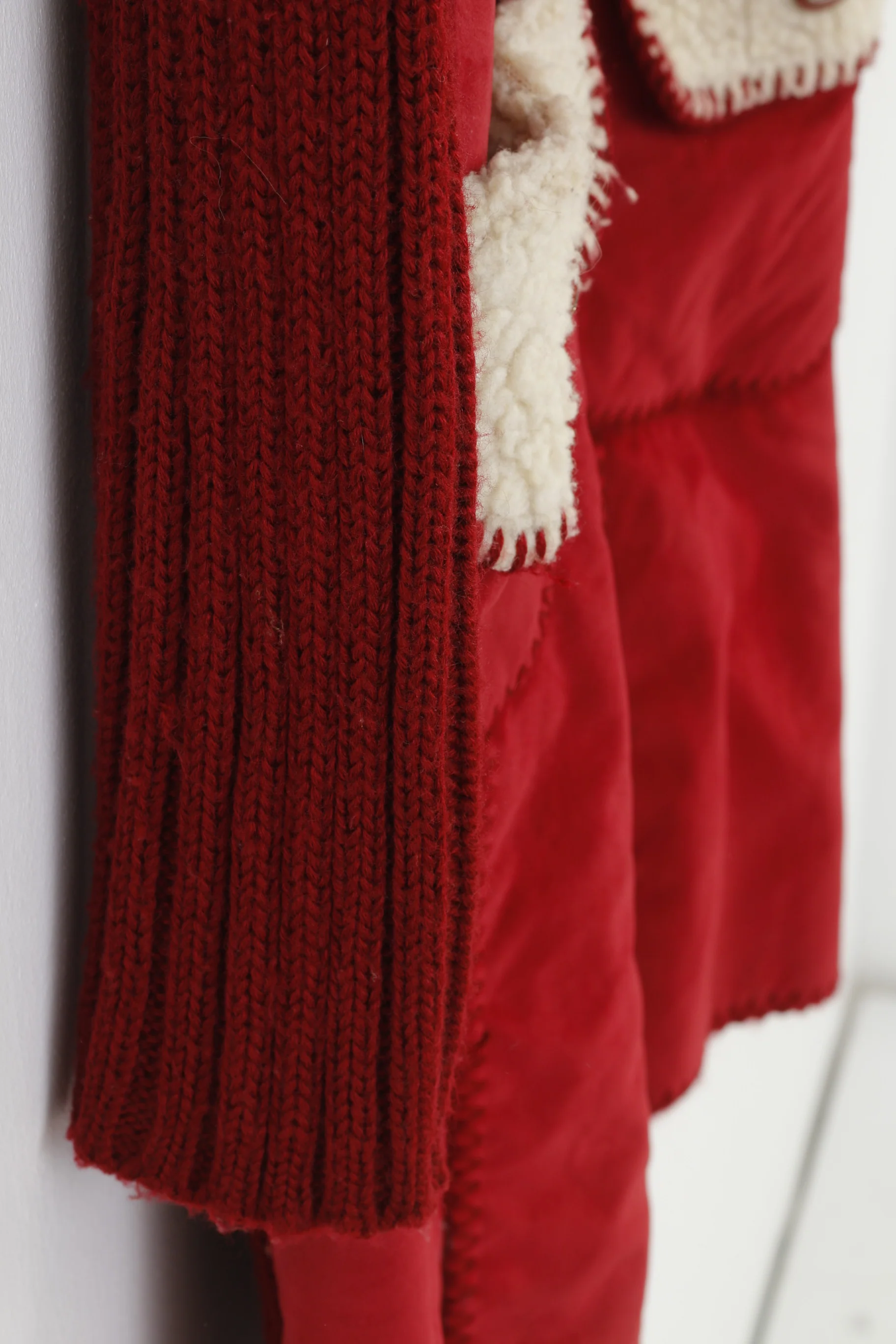Risensun Woman L Jacket Red Padded Collar Bottoms Pockets Vintage Sweater  Jacket Top - Image 4