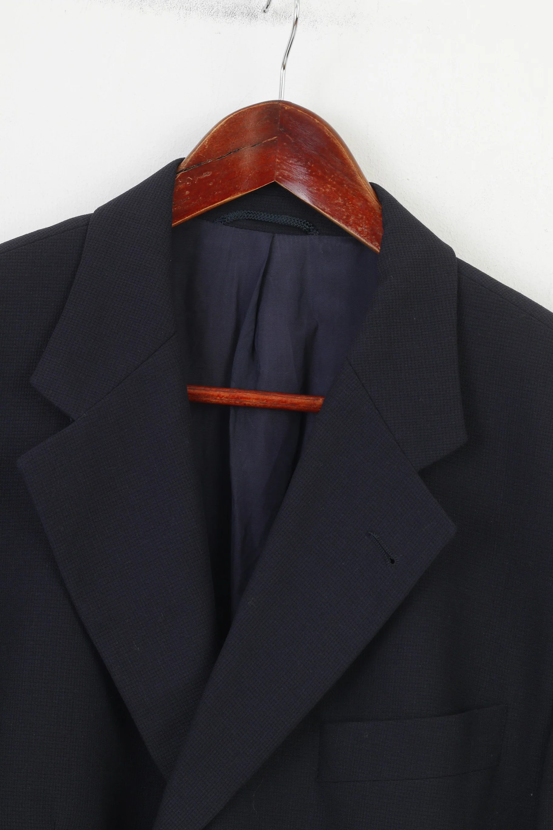 Ritex Men 52 Blazer Navy Wool Breasted Collar Elegant Bottoms Classic Switzerland Jacket - Image 2