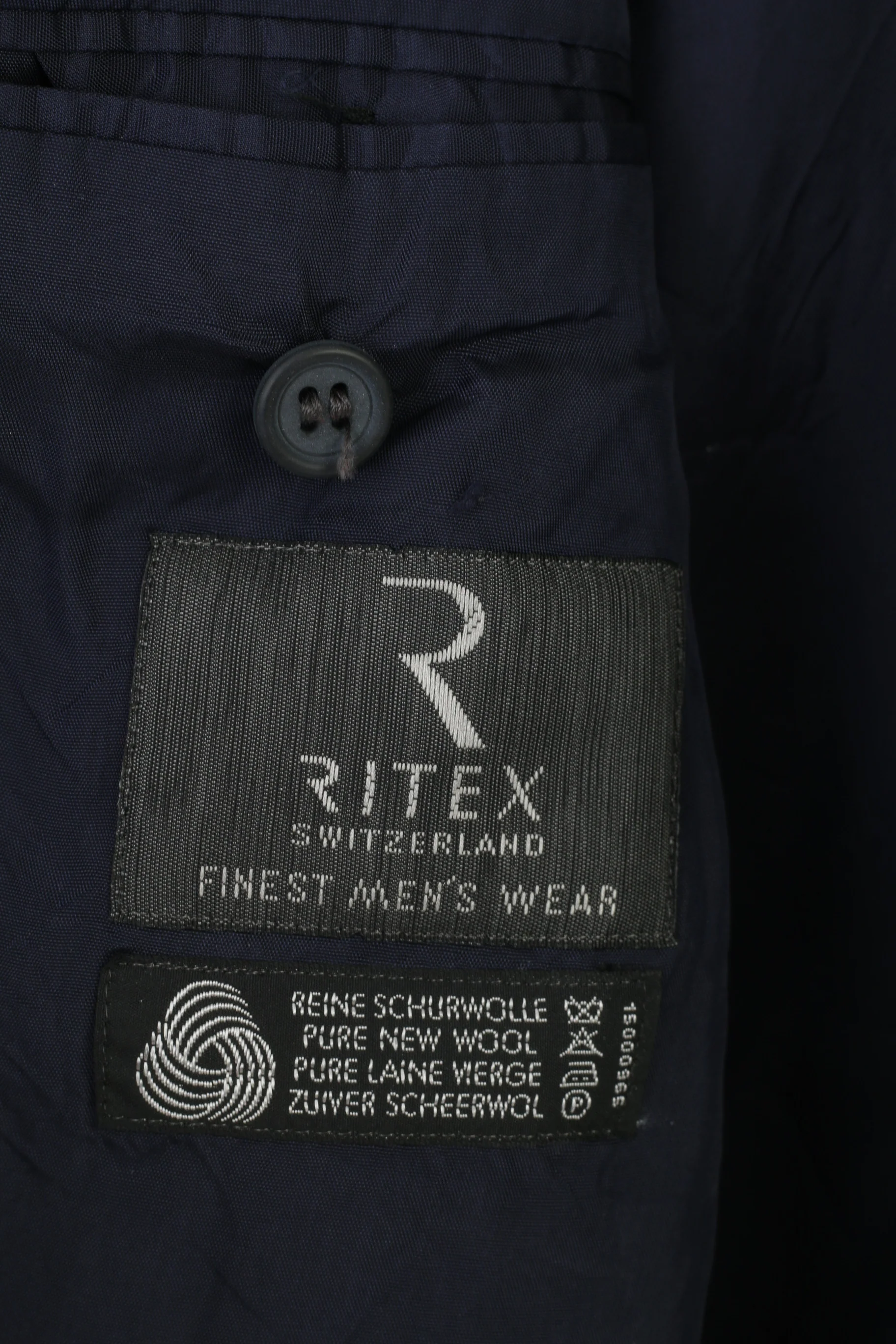 Ritex Men 52 Blazer Navy Wool Breasted Collar Elegant Bottoms Classic Switzerland Jacket - Image 4