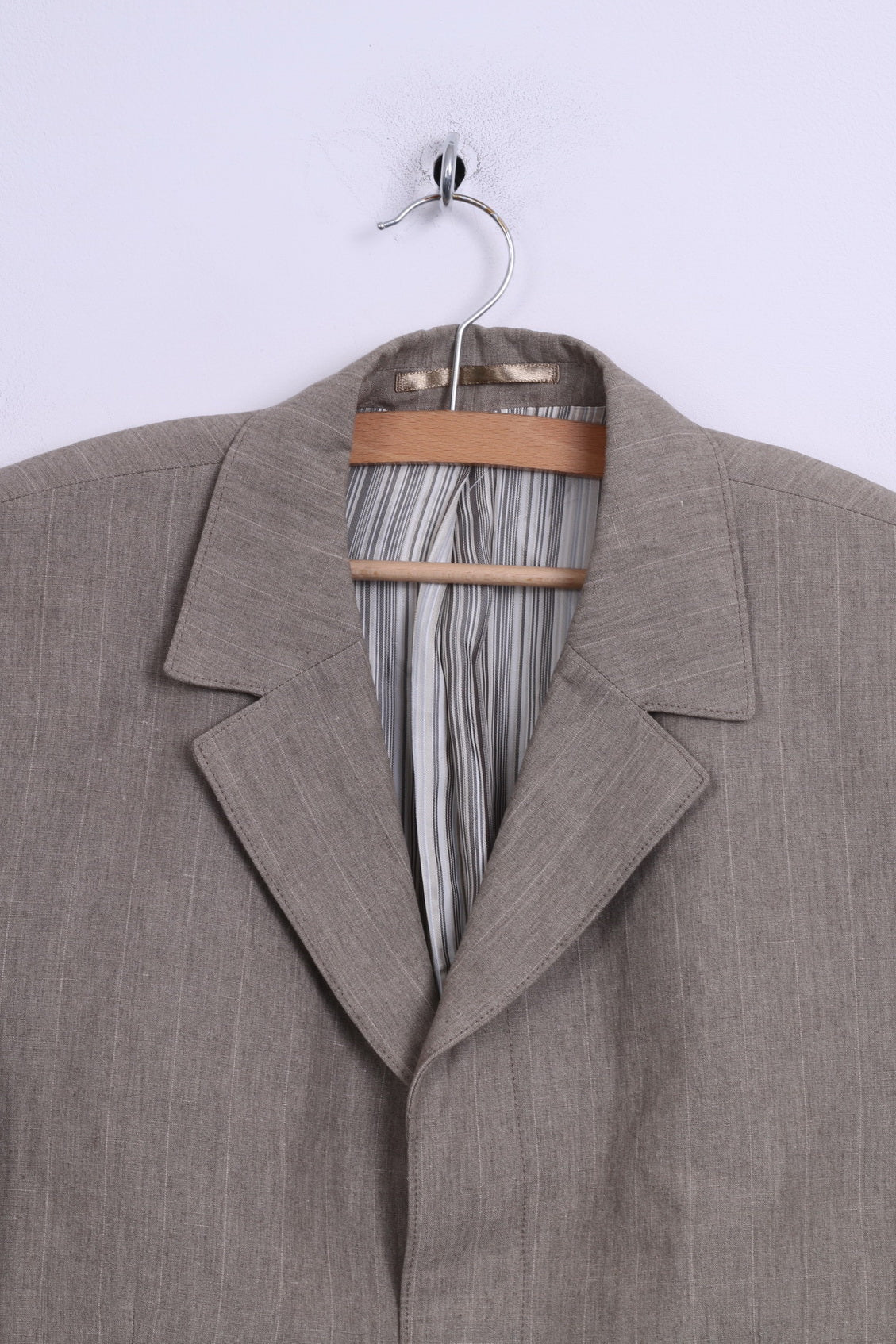 River Island Mens 38 M Blazer Linen Blend Jacket Beige Single Breasted - Image 2