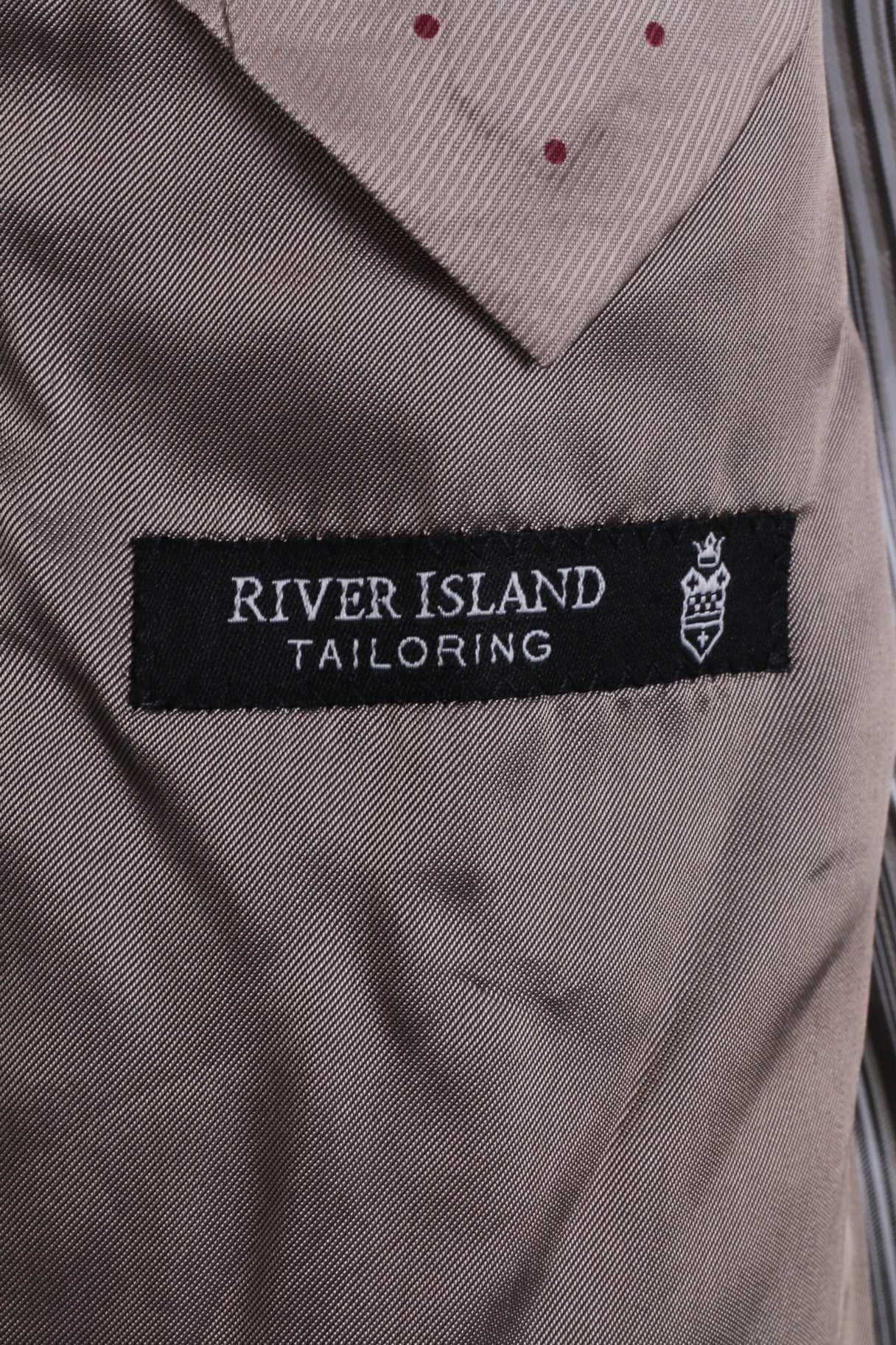 River Island Mens 38 M Blazer Linen Blend Jacket Beige Single Breasted - Image 4