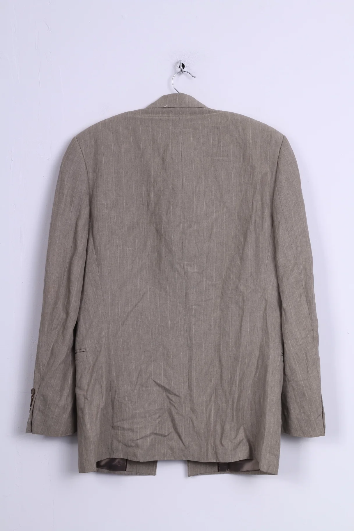 River Island Mens 38 M Blazer Linen Blend Jacket Beige Single Breasted - Image 7