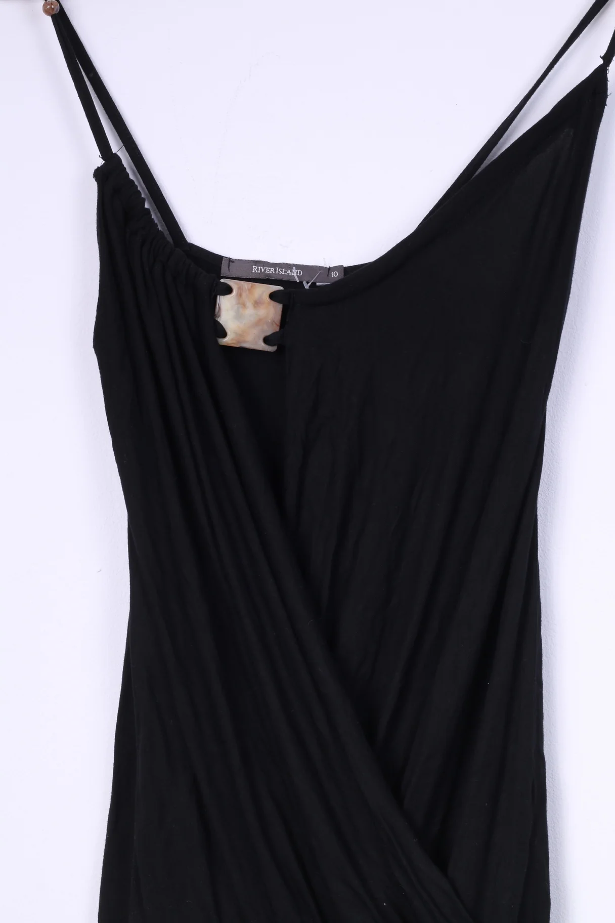 River Island Womens 10 M Tunic Black Spaghetti Straps Top - Image 2