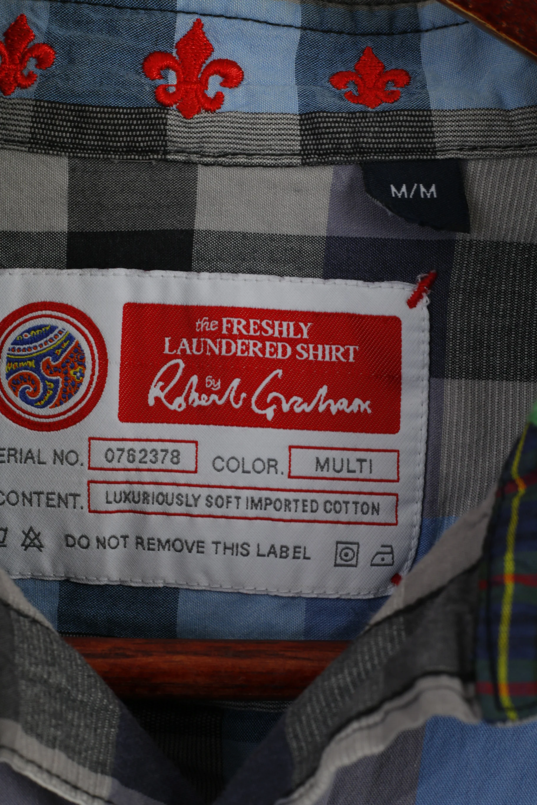 Robert Graham The Freshly Laundered Men M Casual Shirt Blue Check Cotton Top - Image 6
