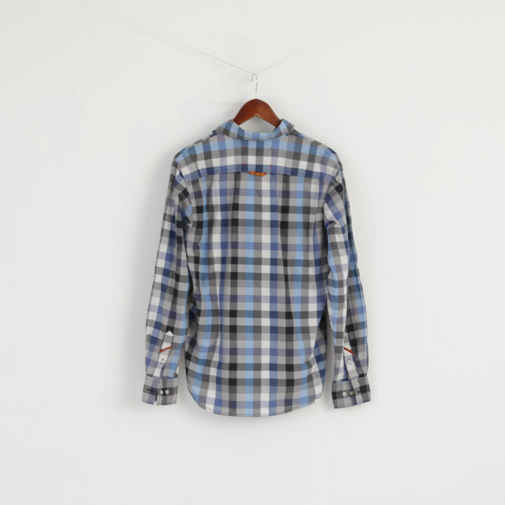 Robert Graham The Freshly Laundered Men M Casual Shirt Blue Check Cotton Top - Image 8