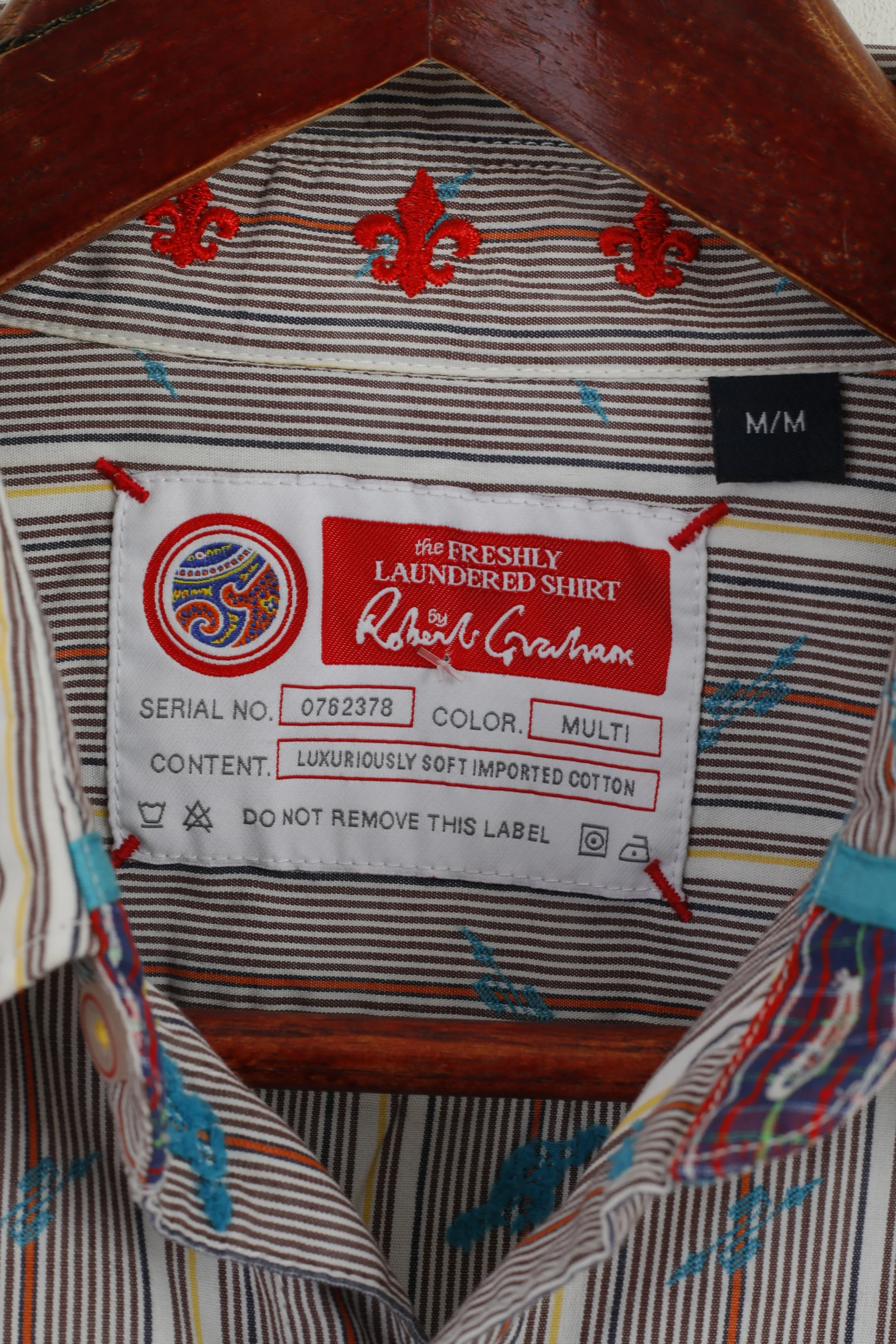 Robert Graham The Freshly Laundered Men M Casual Shirt Multi Striped Cotton Top - Image 6