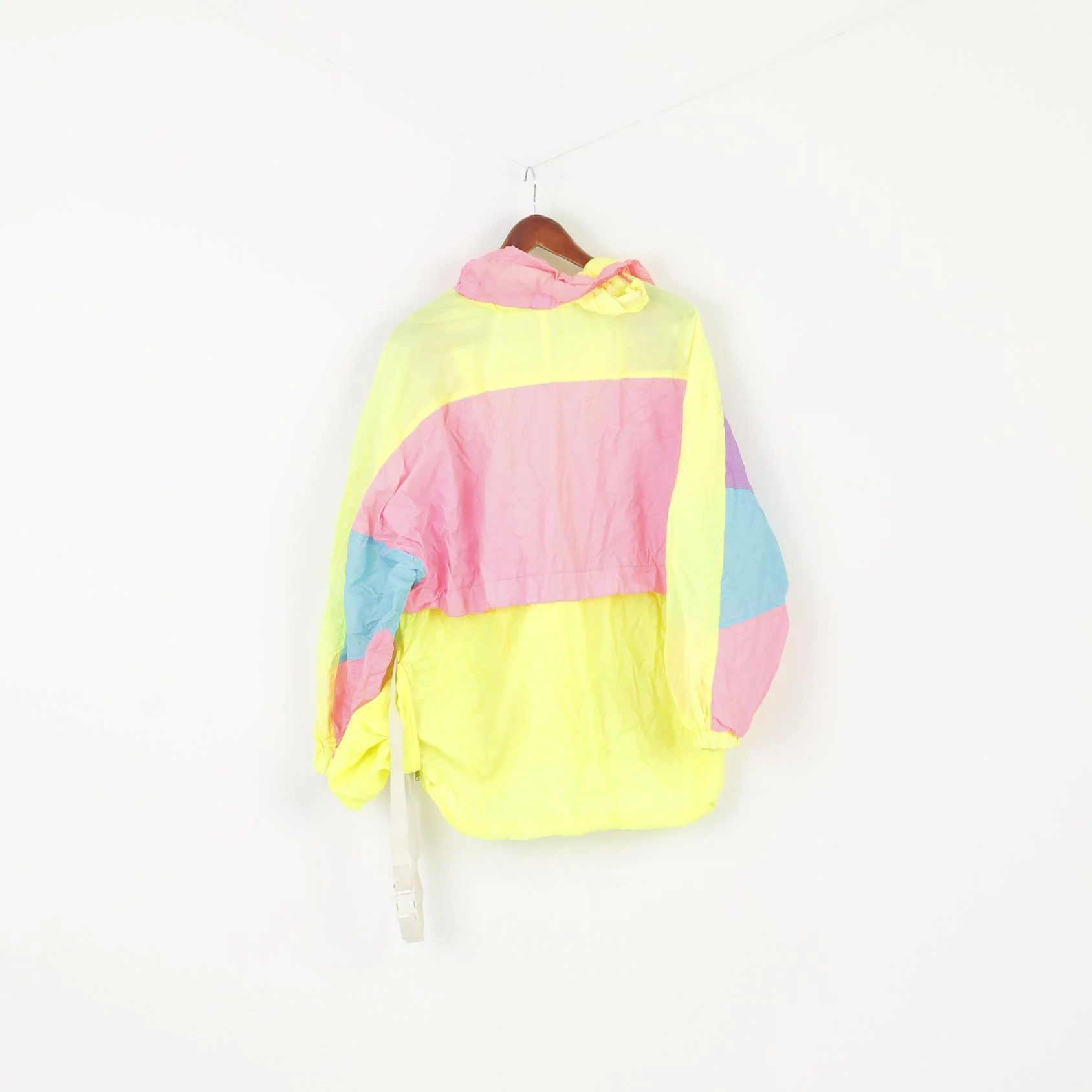 Rodeo by C&A Men 40 M Jacket Vintage Packable Neon Yellow Nylon Waterproof Hidden Hood Top - Image 7