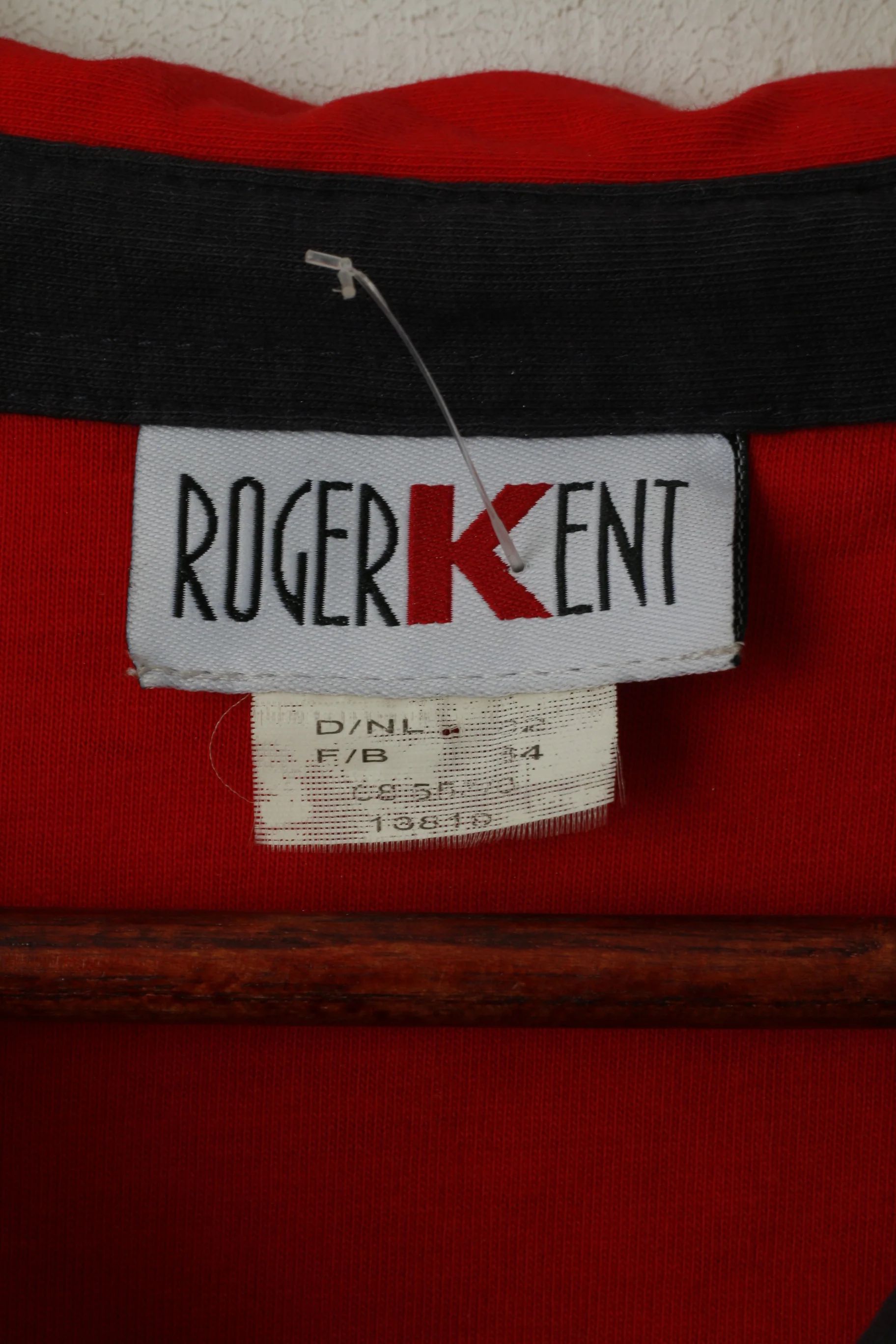 Roger Kent Men 62 XXL Polo Shirt Navy Cotton Vintage Pocket Long Sleeve Top - Image 5