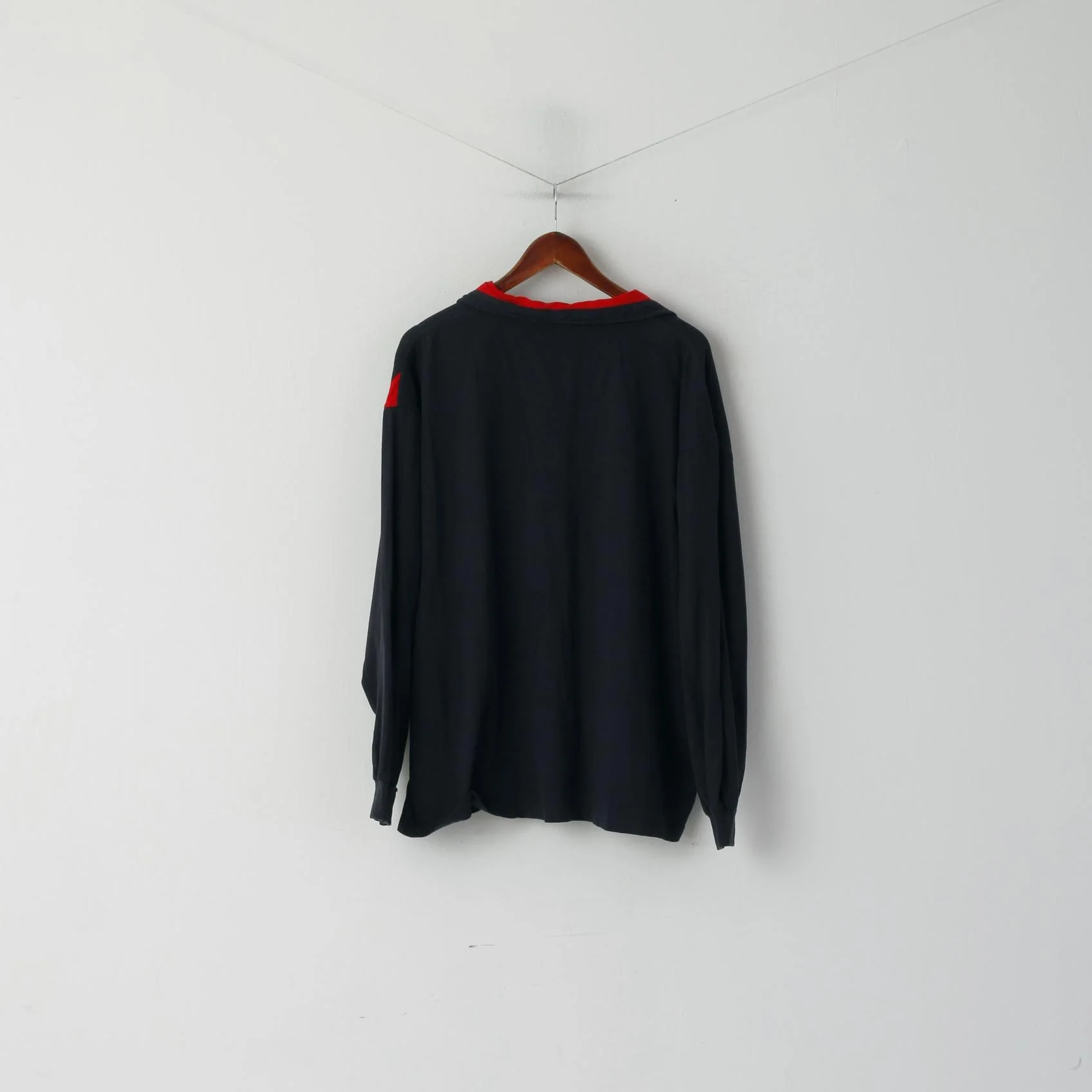 Roger Kent Men 62 XXL Polo Shirt Navy Cotton Vintage Pocket Long Sleeve Top - Image 7